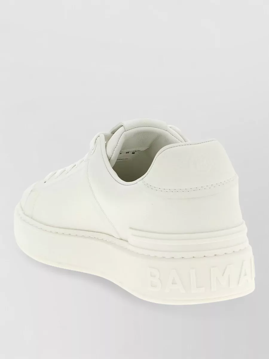 Balmain Court Sneaker Low Top Round Toe Rubber In Animal Print