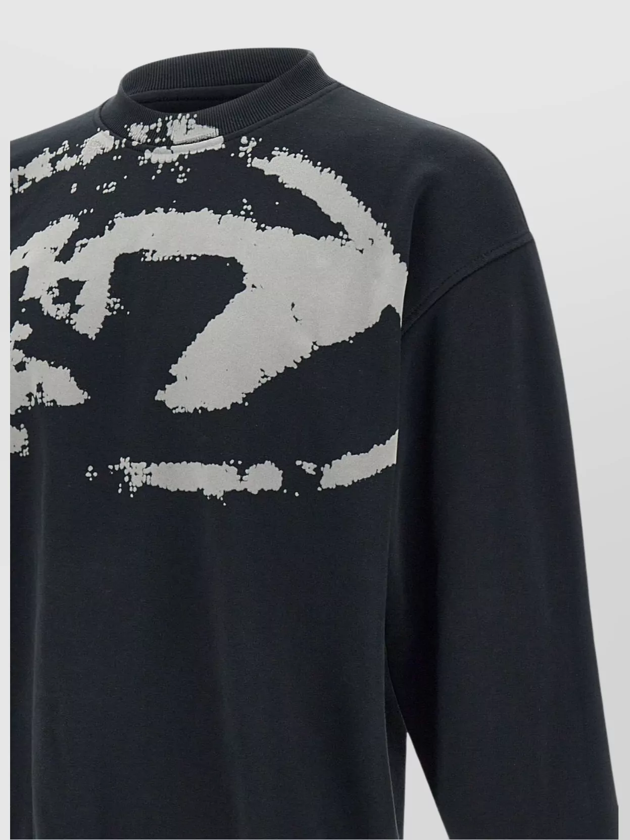 Diesel Crew Neck Jersey Sweatshirt With Flocked Graphics