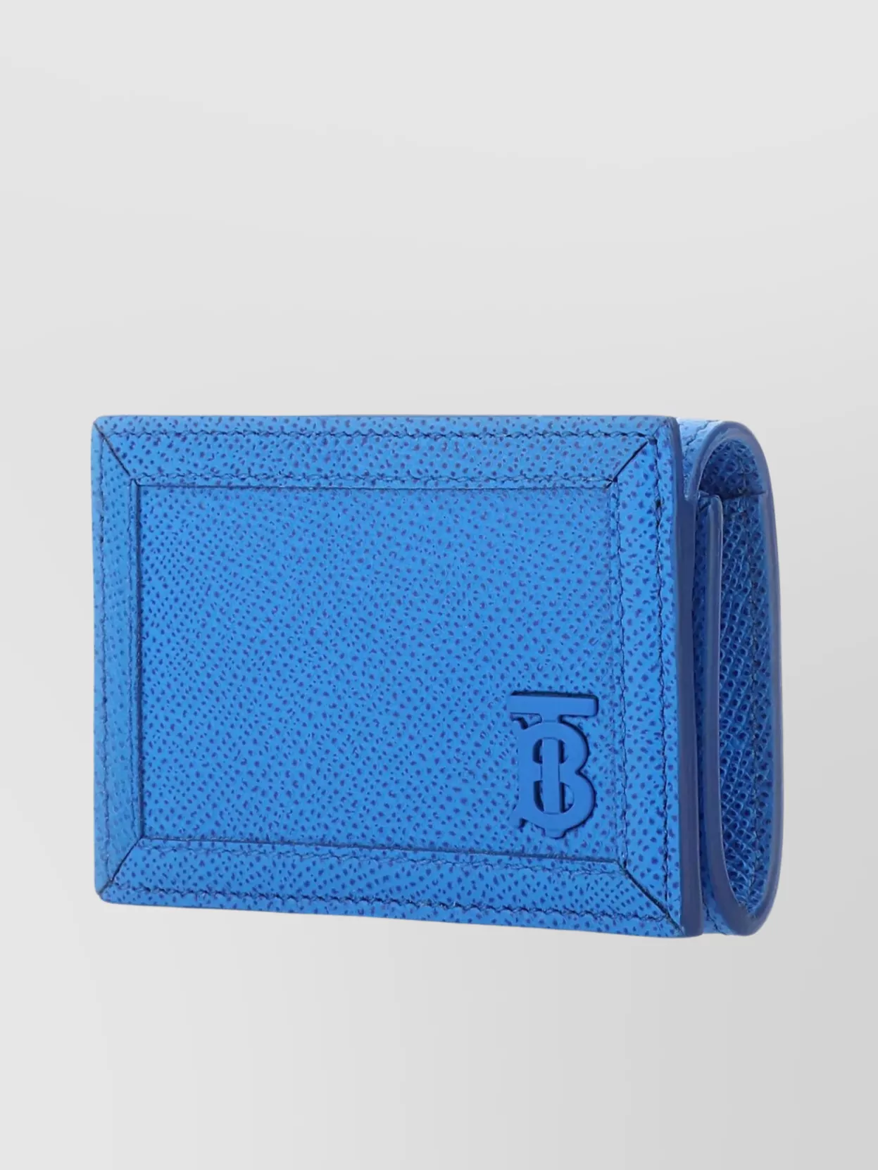 Shop Burberry Leather Card Holder With Front Pocket And Lanyard In Blue