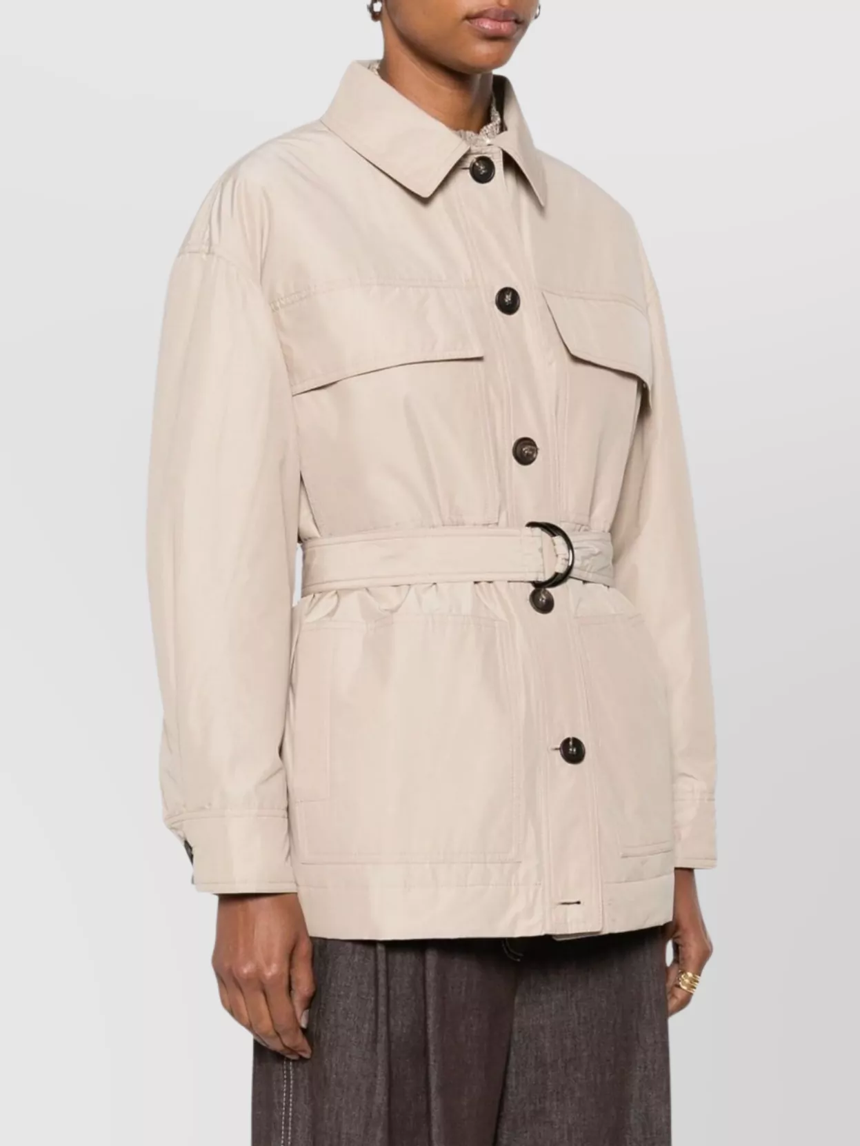 Brunello Cucinelli Quilted Jacket Waist Belted