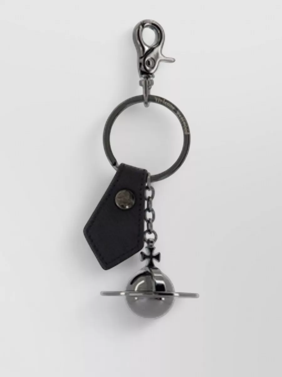 Vivienne Westwood Saffiano 3D Orb Metal Keychain