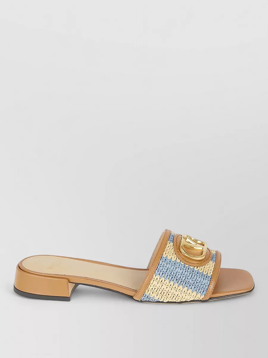 Valentino Garavani Raffia Stripe Slides