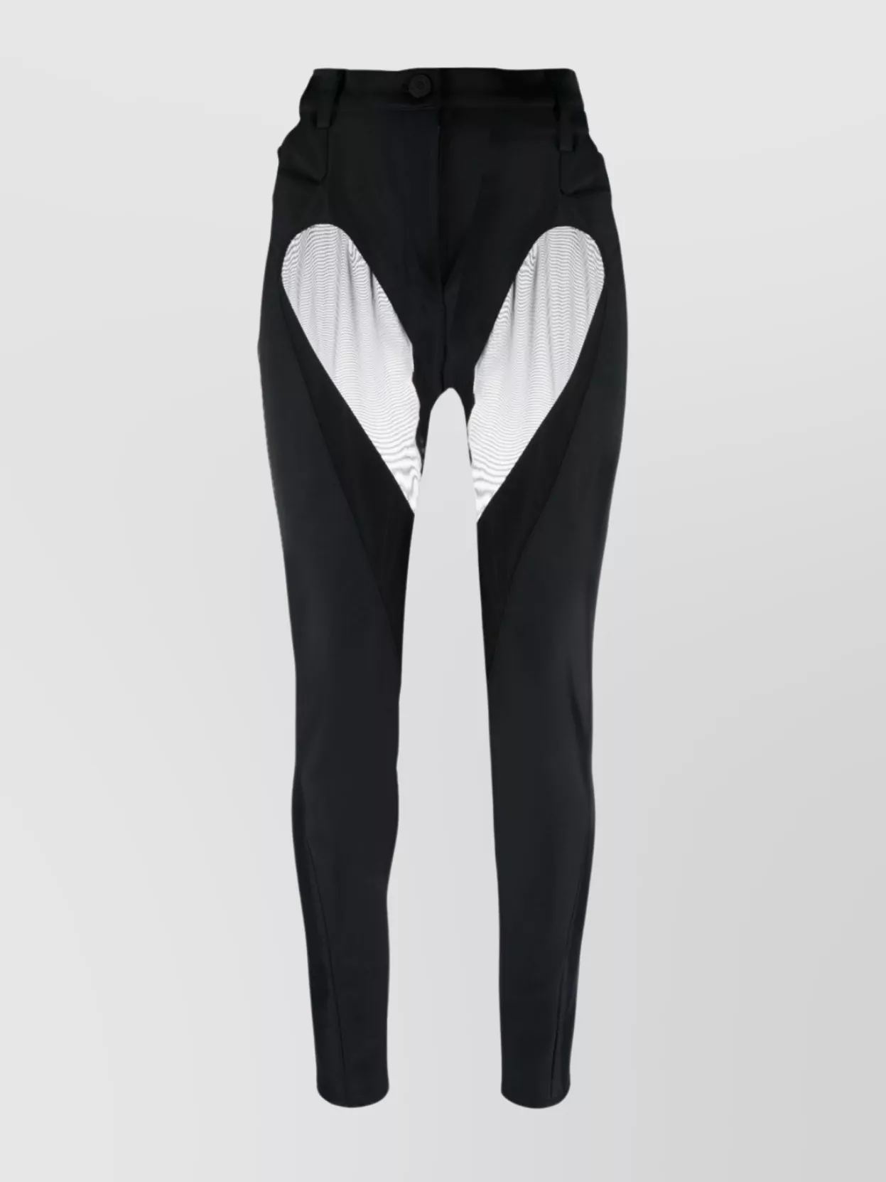Shop Mugler Contoured High-waisted Skinny Trousers In Black