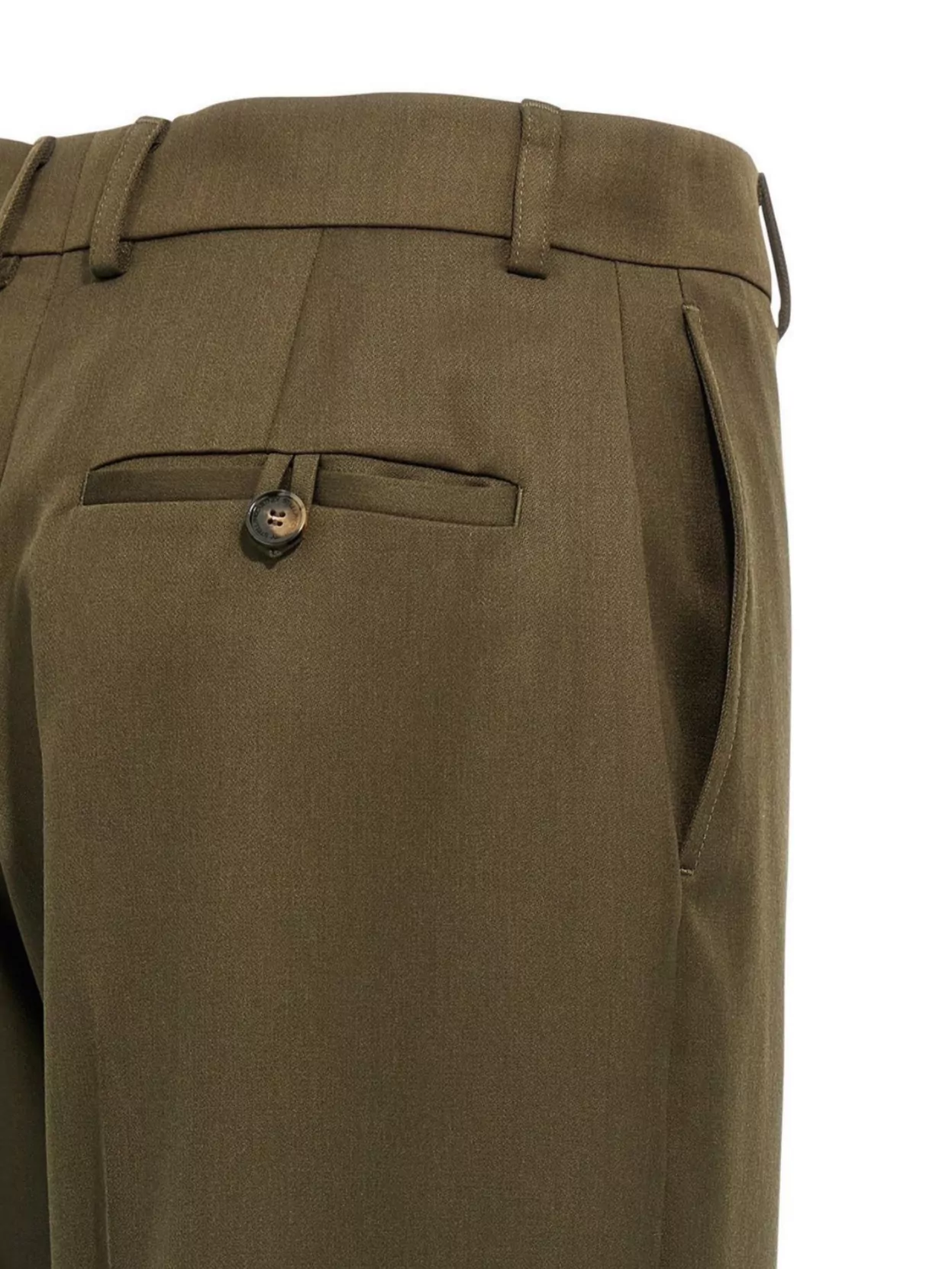 Stella Mccartney Tailored Wool Trousers With Pockets And Loops In Green