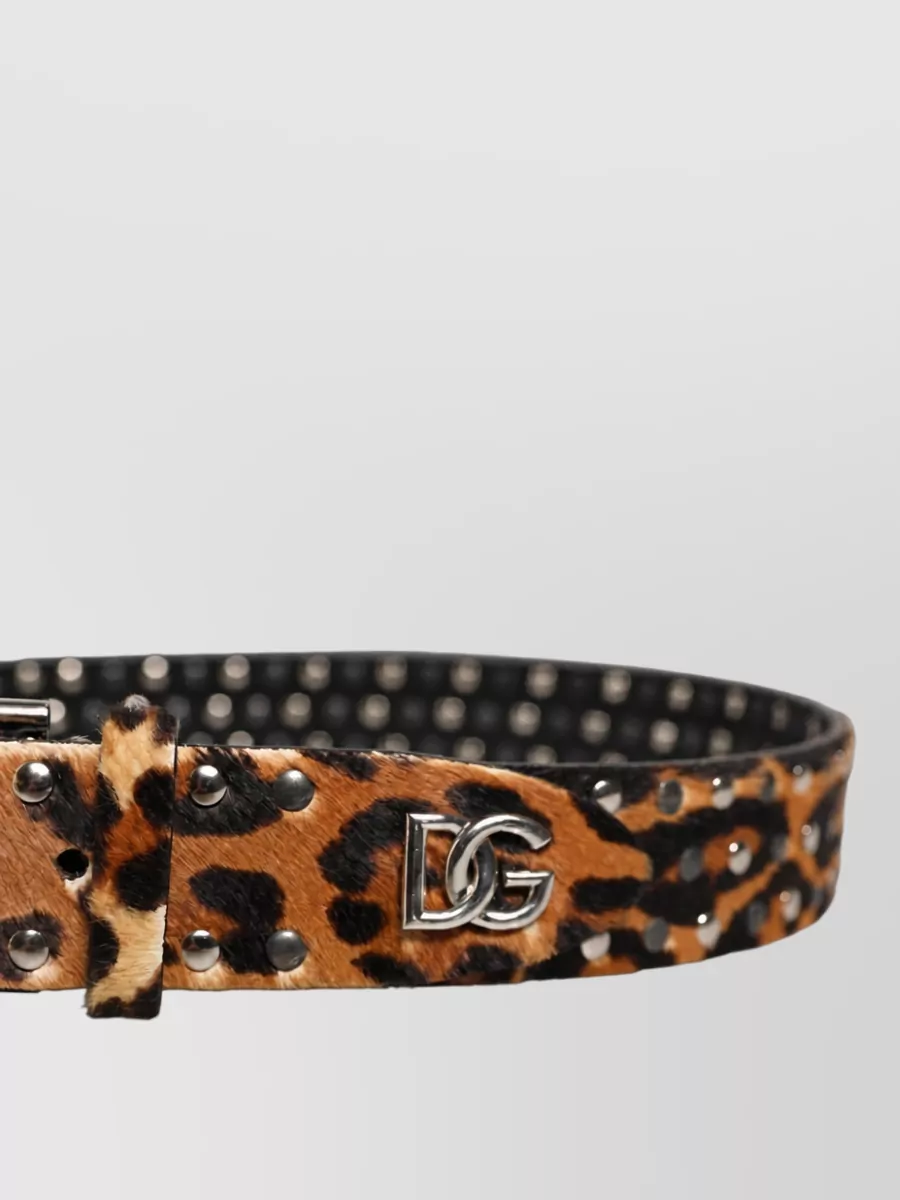 Dolce&Gabbana Calf Hair Studded Belt