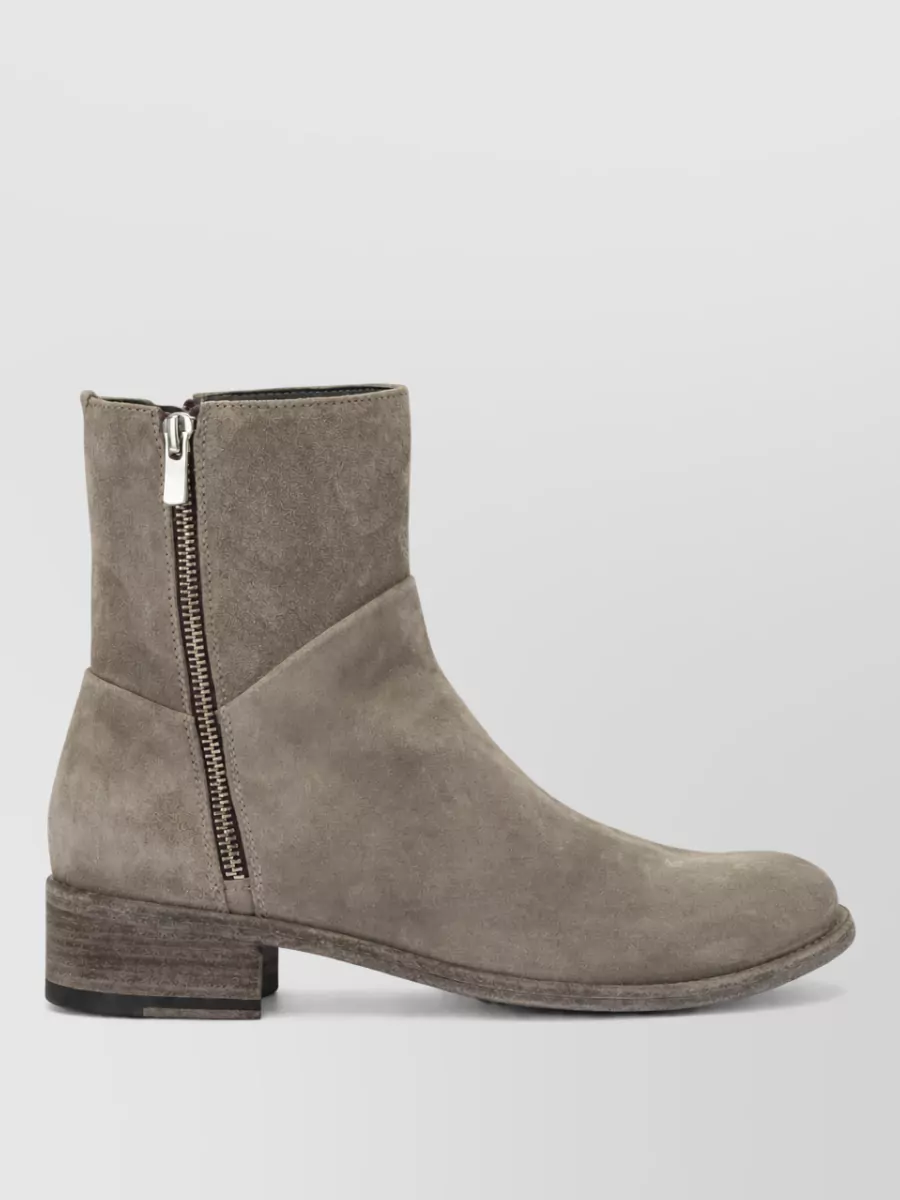 Officine Creative Suede Leather Zipped Ankle Boots