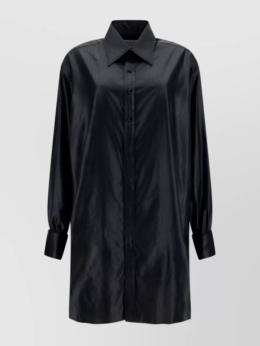 Shop Maison Margiela Oversized Long-sleeve Shirt In Black