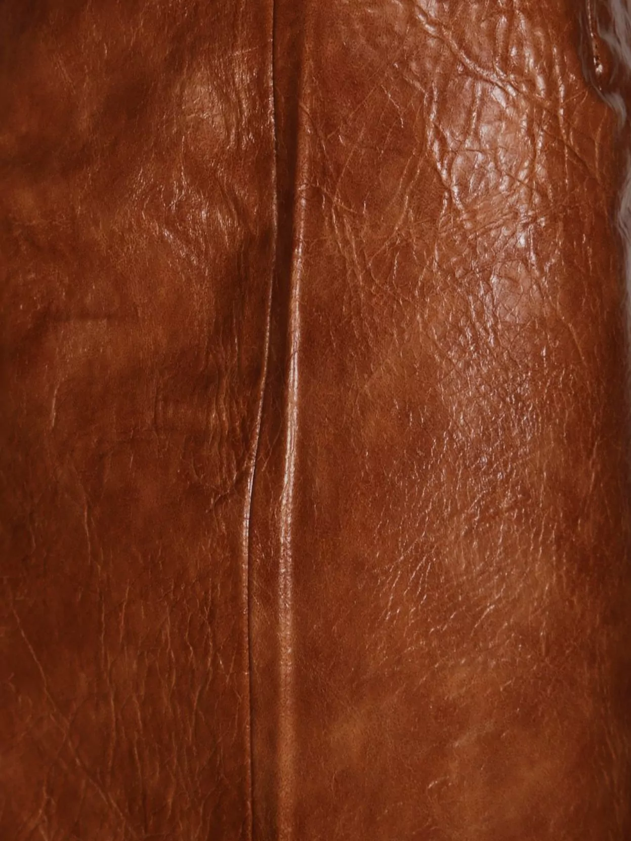 The Andamane Shiny Mini Skirt Side Slit In Brown