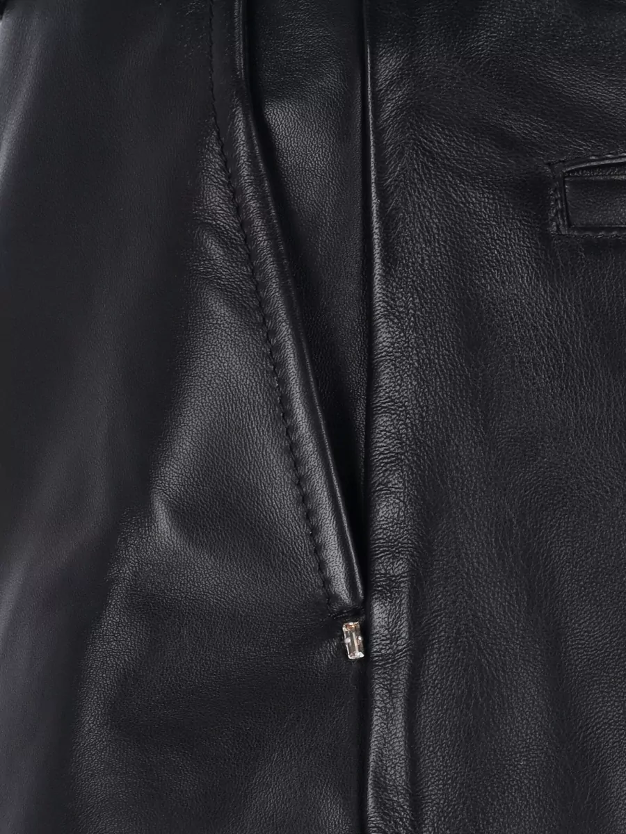 Sportmax Leather Straight Bermuda Shorts