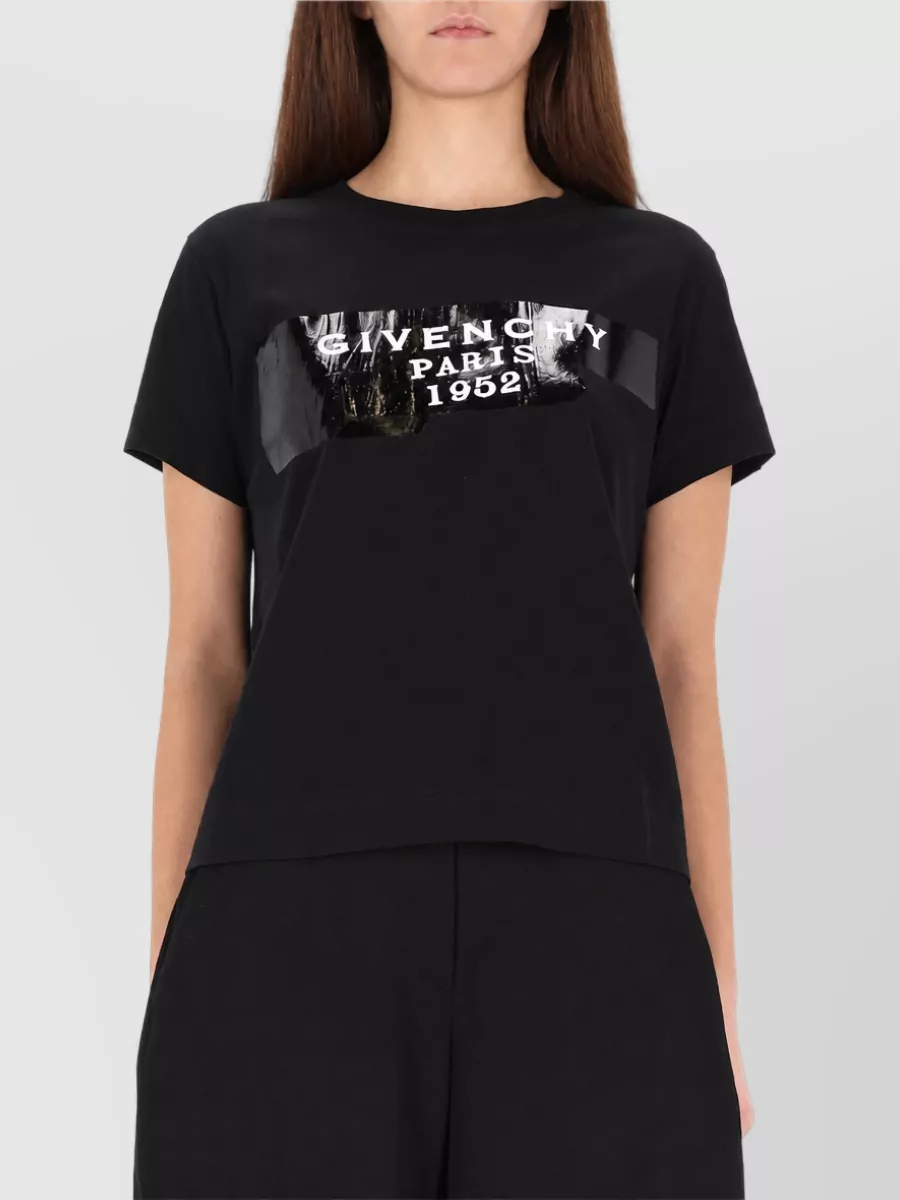 Givenchy Tape Print Crew Neck Regular Fit T Shirt