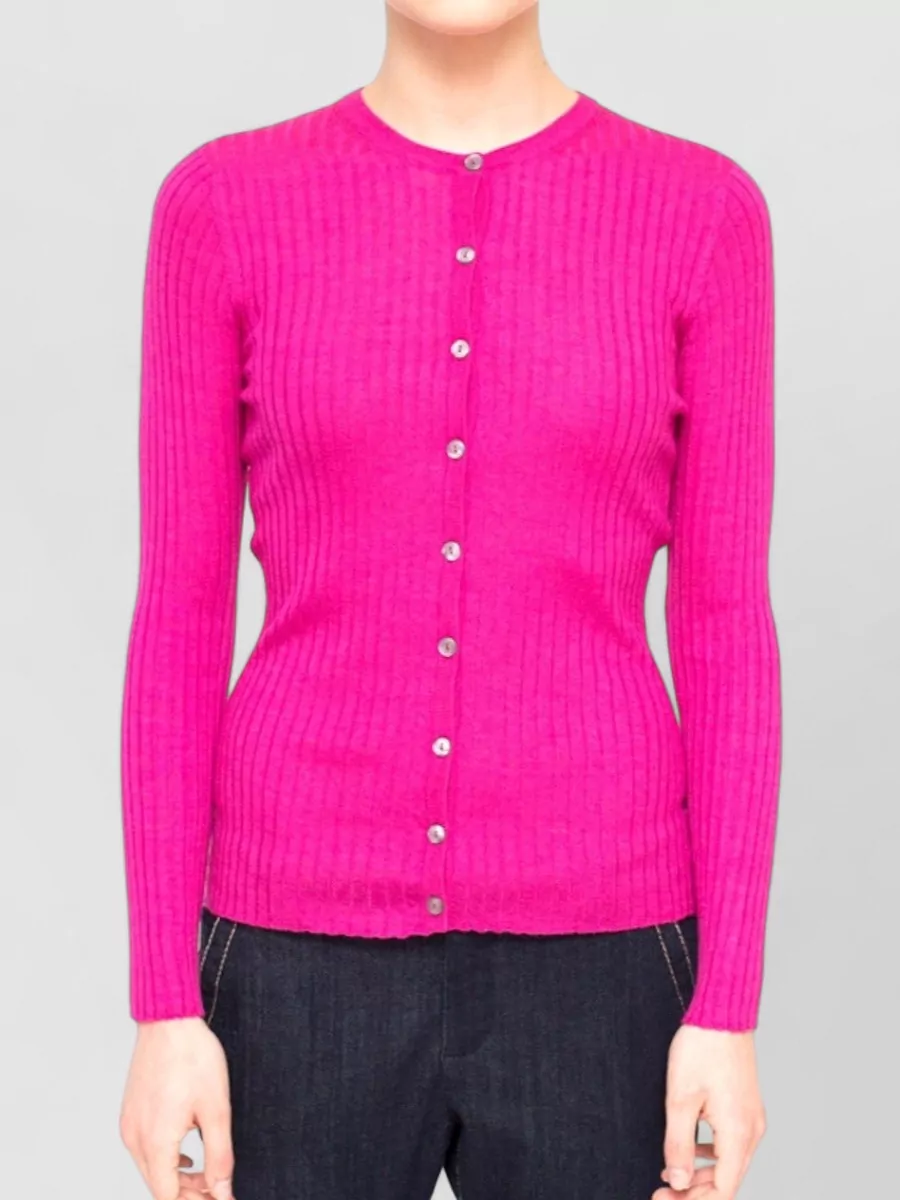 La Rose ribbed cashmere cardigan
