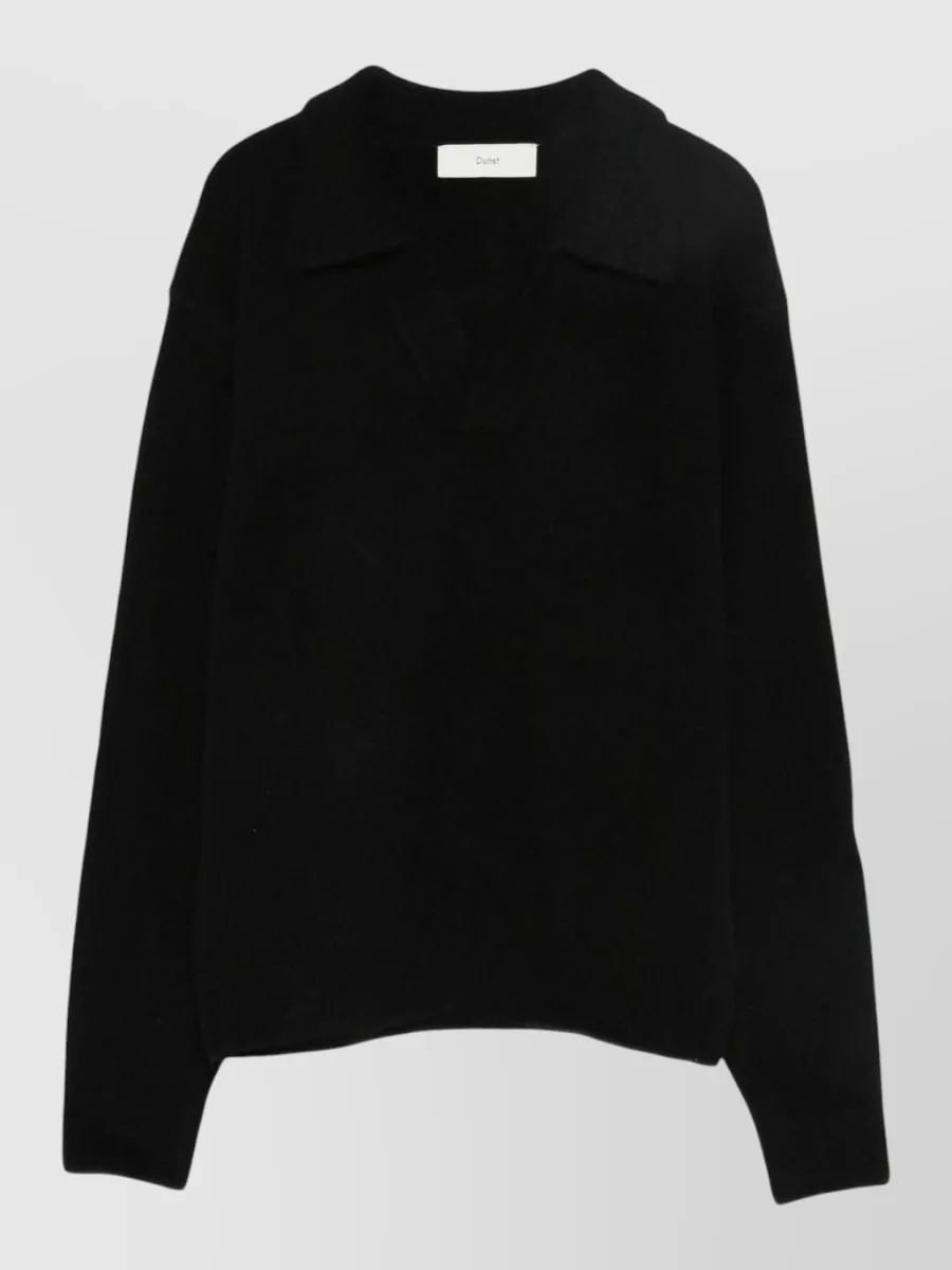 Dunst wool v-neck polo sweater