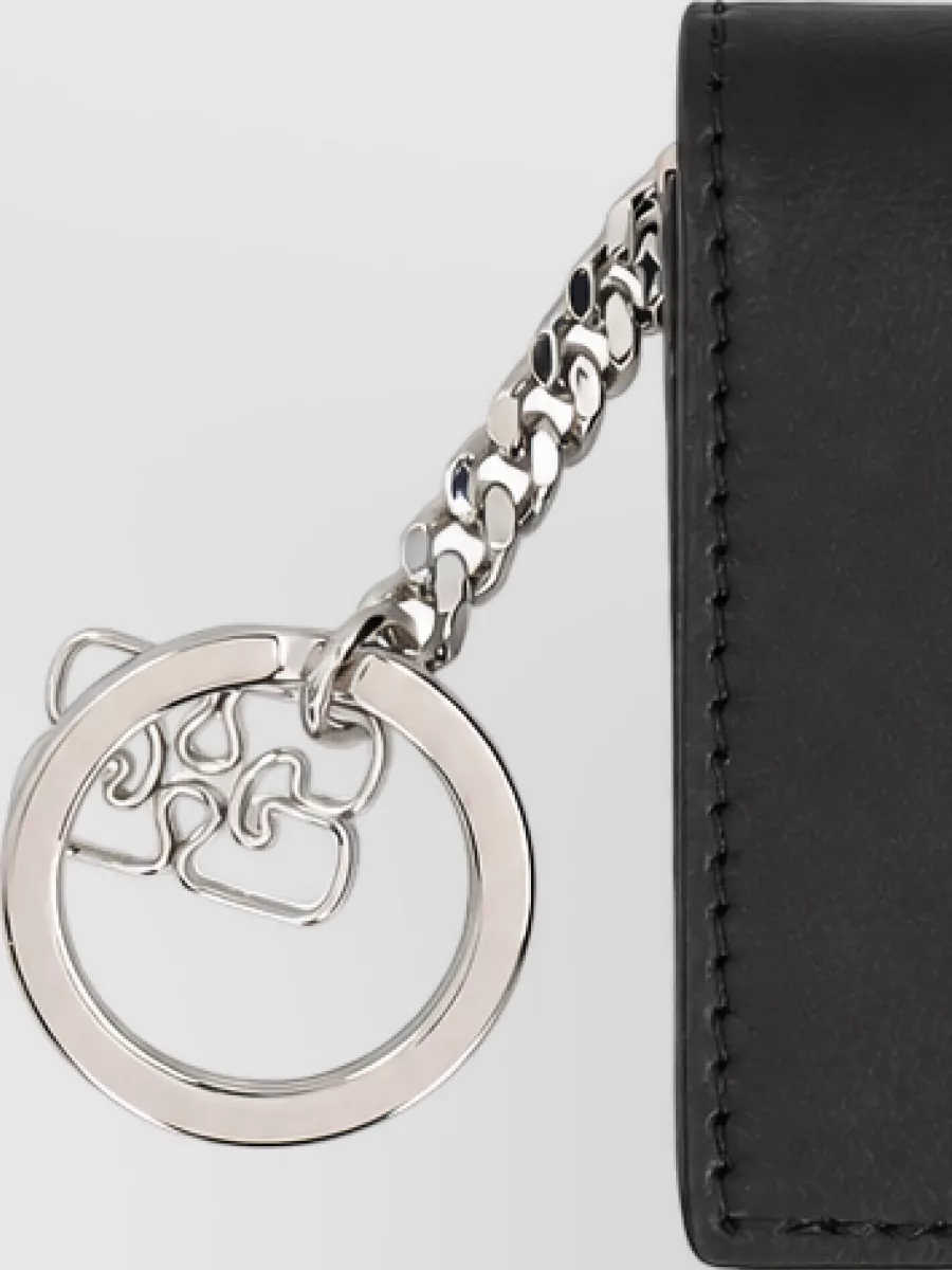 Ganni Faux Leather Card Holder Keyring