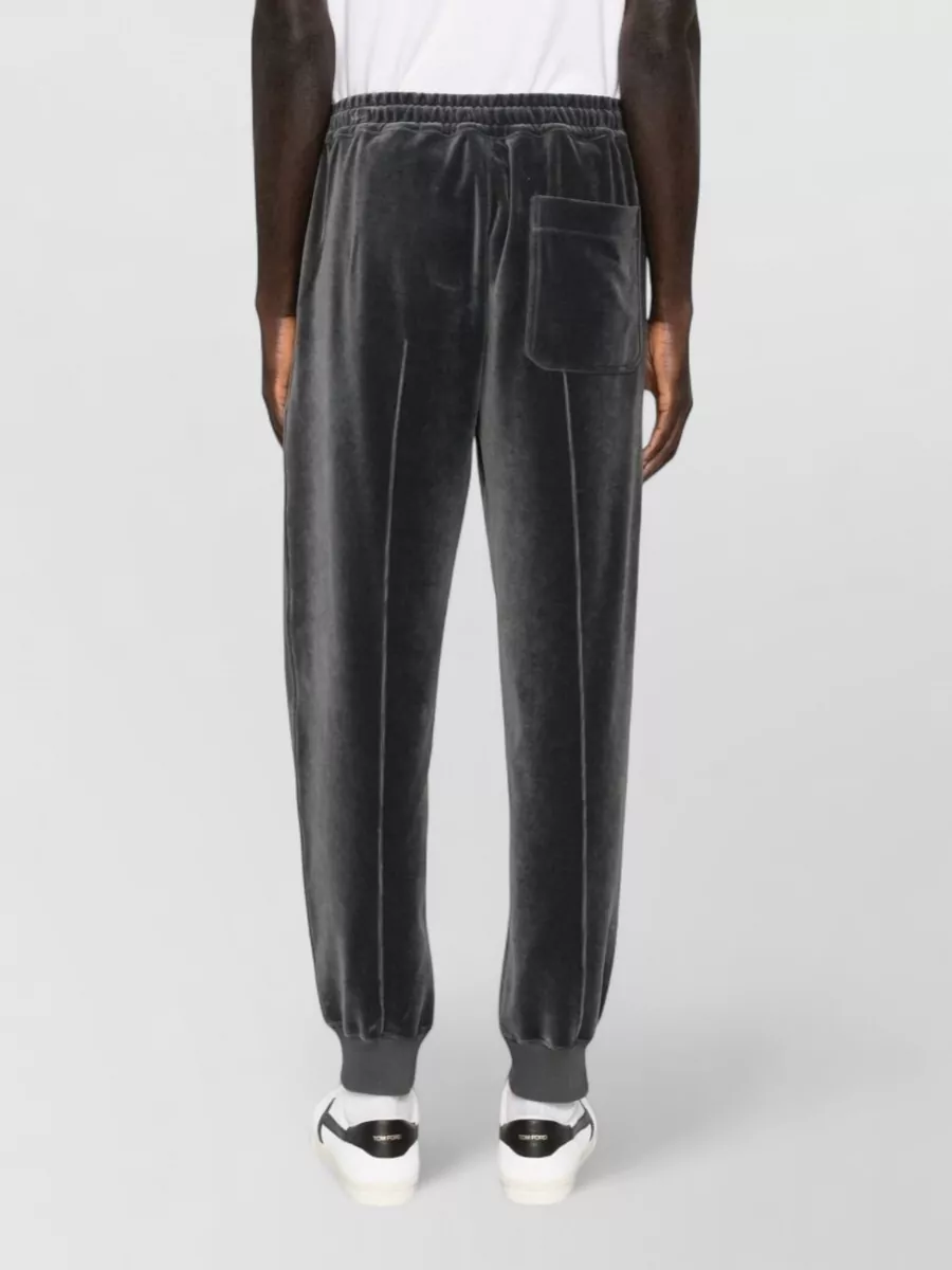 Tom Ford Velvet Joggers Ribbed Cuffs Side Pockets