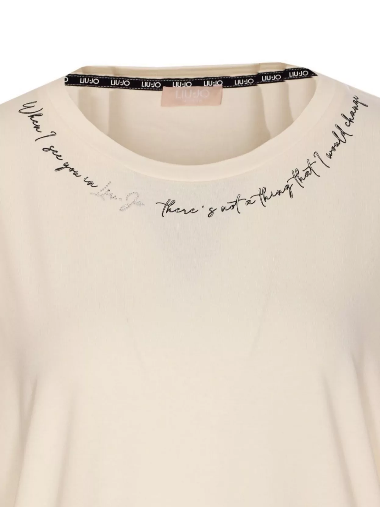 Liu •jo Crewneck Text Print Round Neck T-shirt