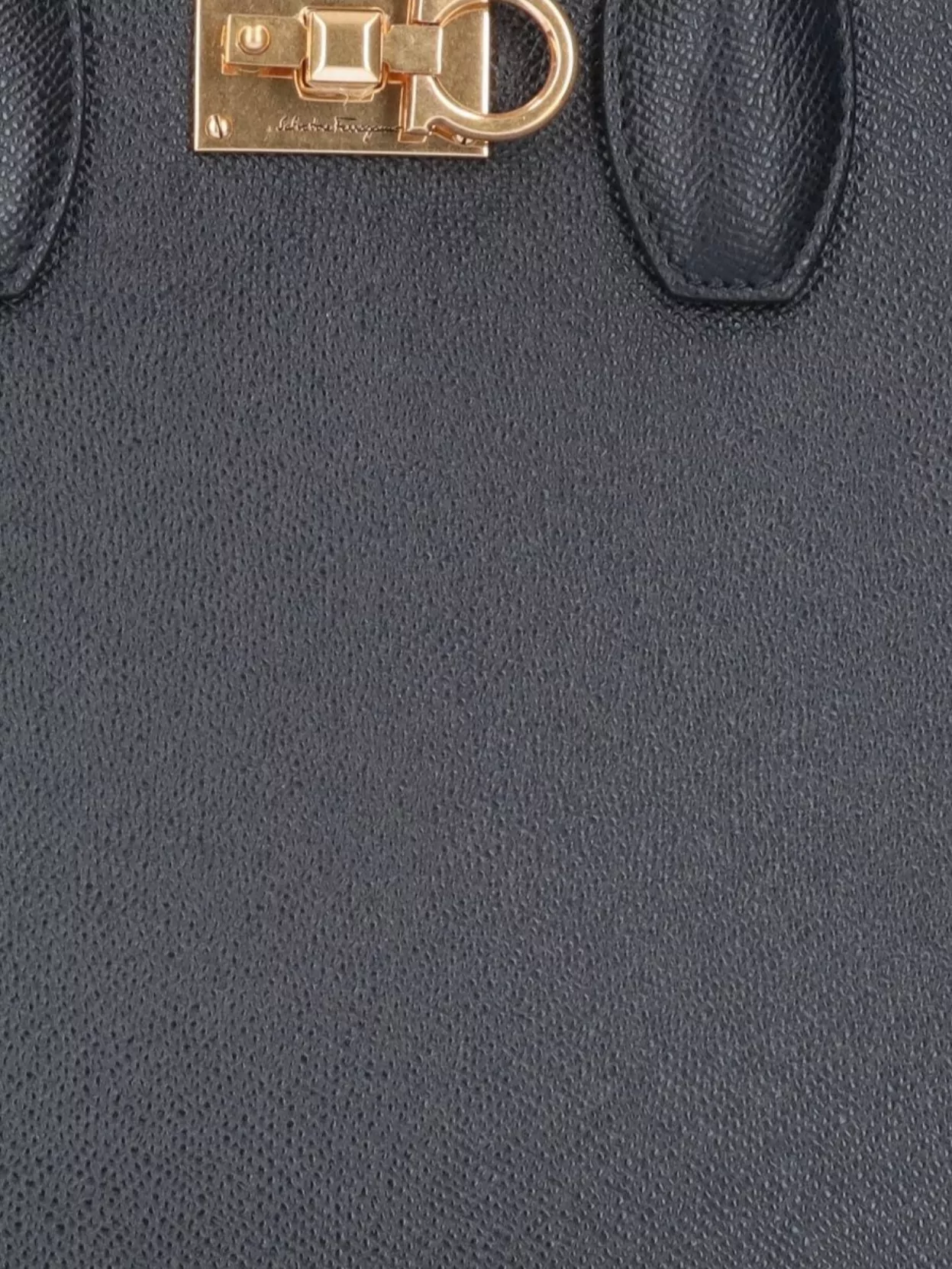 Ferragamo Structured Top Handles Tote Bag In Black