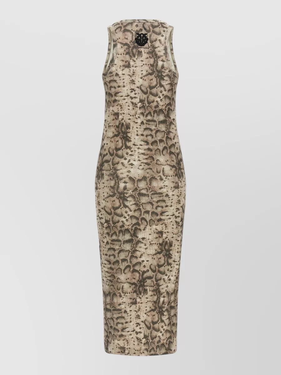 Pinko Python-print sleeveless midi dress