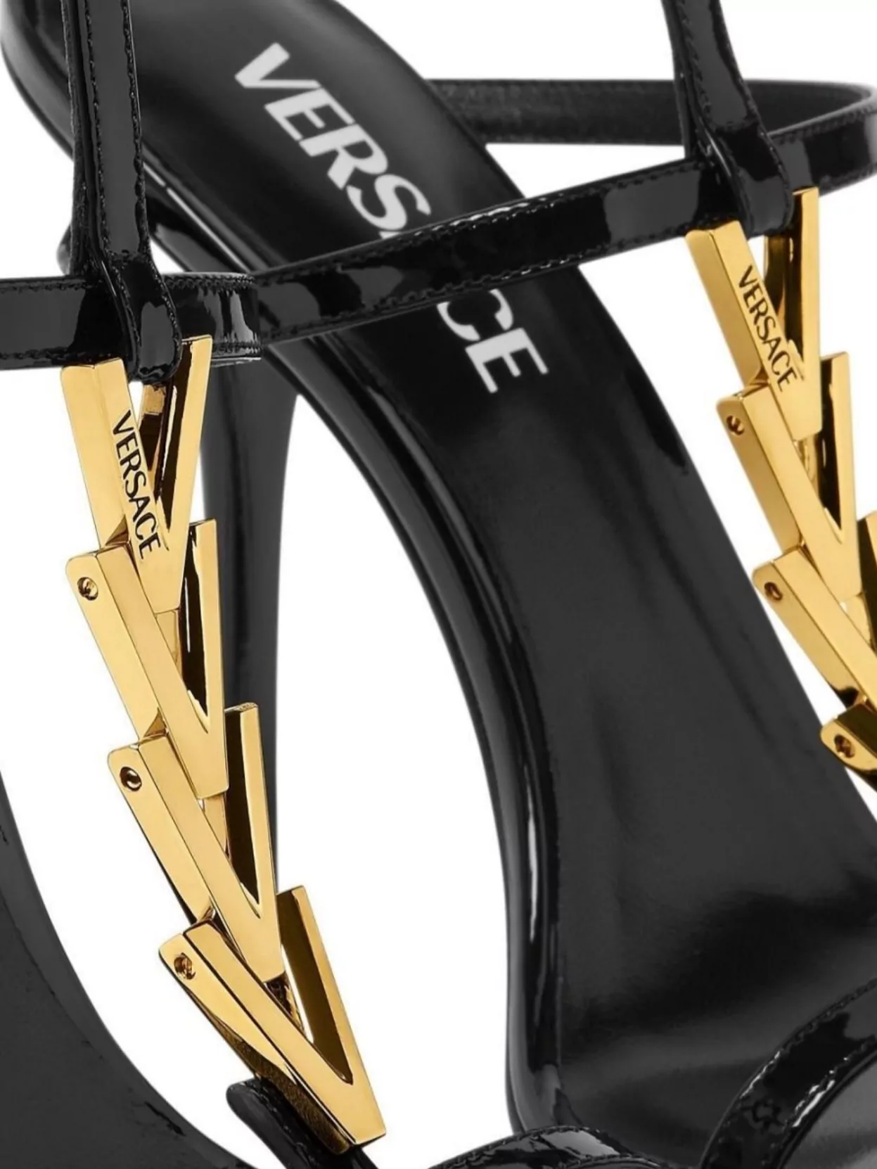 Versace Hardware Heel Sandals Toe Stiletto