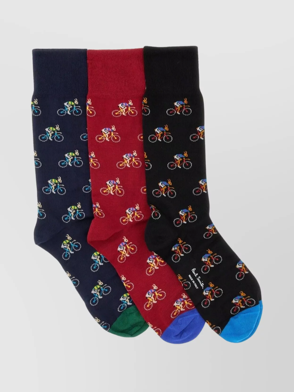Paul Smith 3-pack Socks Bicycle Pattern In Multi