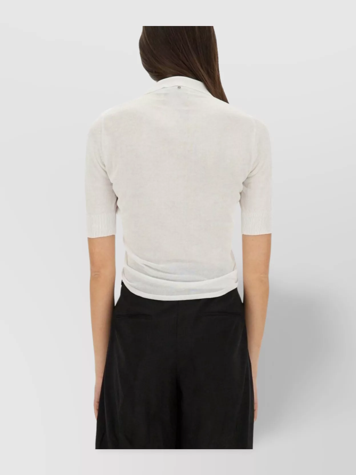 Sportmax Slim Fit Cropped Polo Top With Buttons