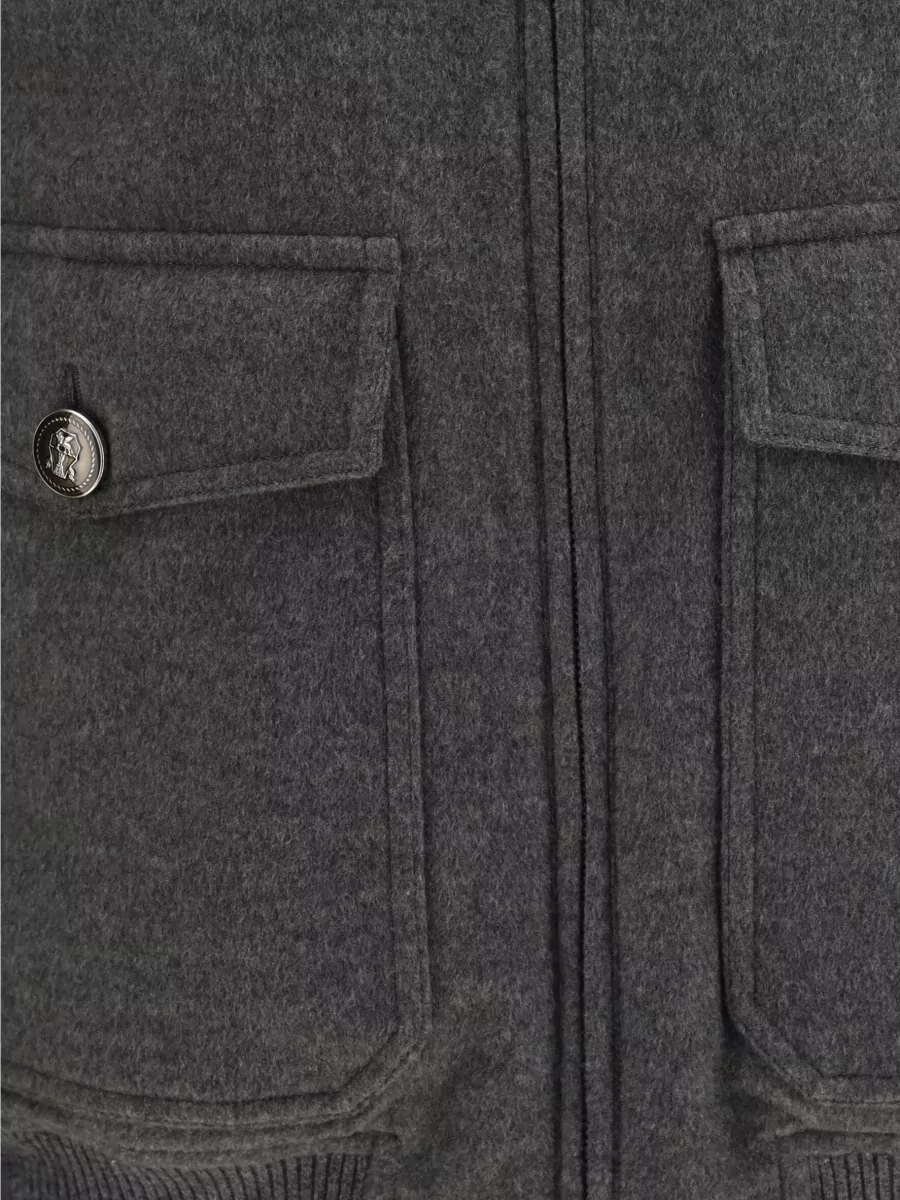 Brunello Cucinelli Cashmere Padded Bomber Jacket