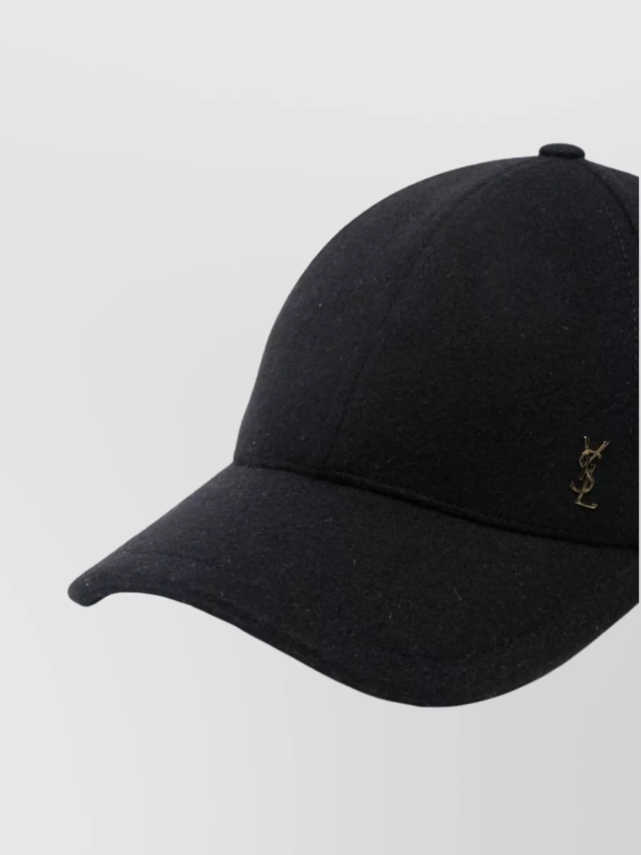 Saint Laurent Soft Felt Baseball Cap With Curved Brim