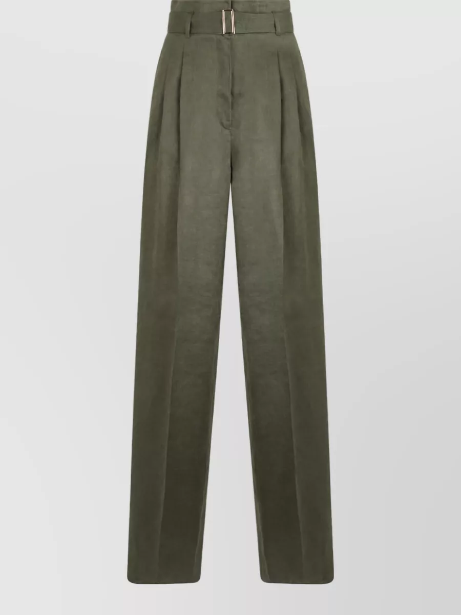 S Max Mara linen high-rise wide-leg trousers