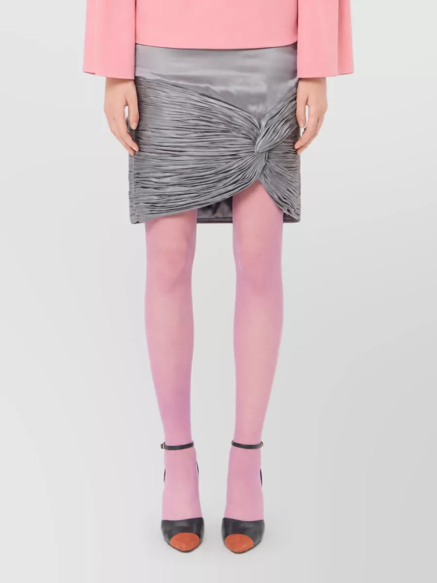 Valentino Satin Draped Knotted Skirt