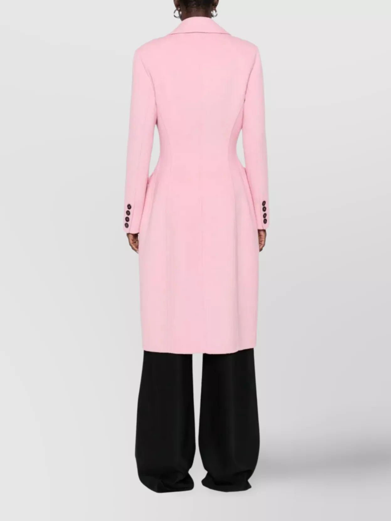 Ermanno Firenze Double-Breasted Coat Featuring Flap Pockets