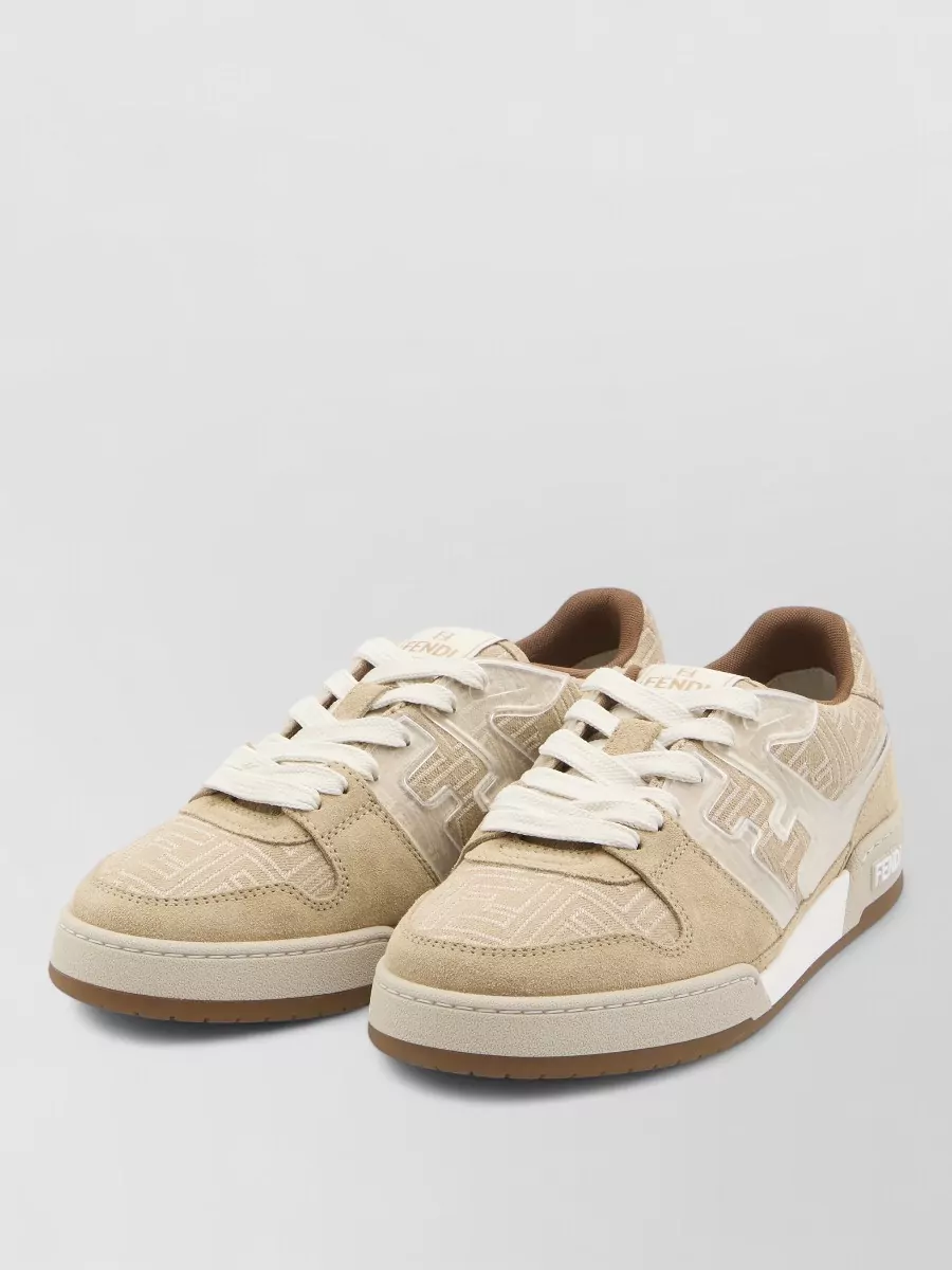 Fendi Match Sneakers With Denim Effect Pattern