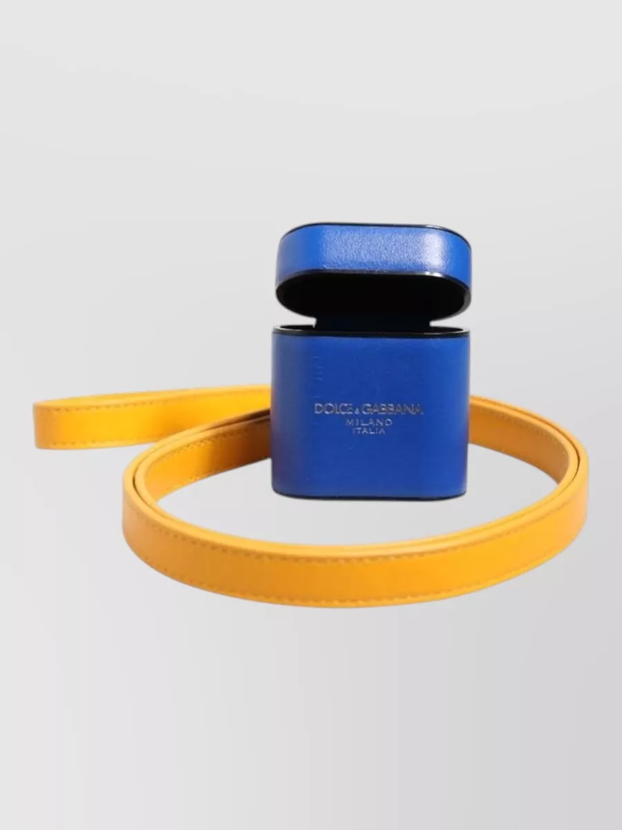 Dolce&Gabbana Calf Leather Logo Strap Airpods Case