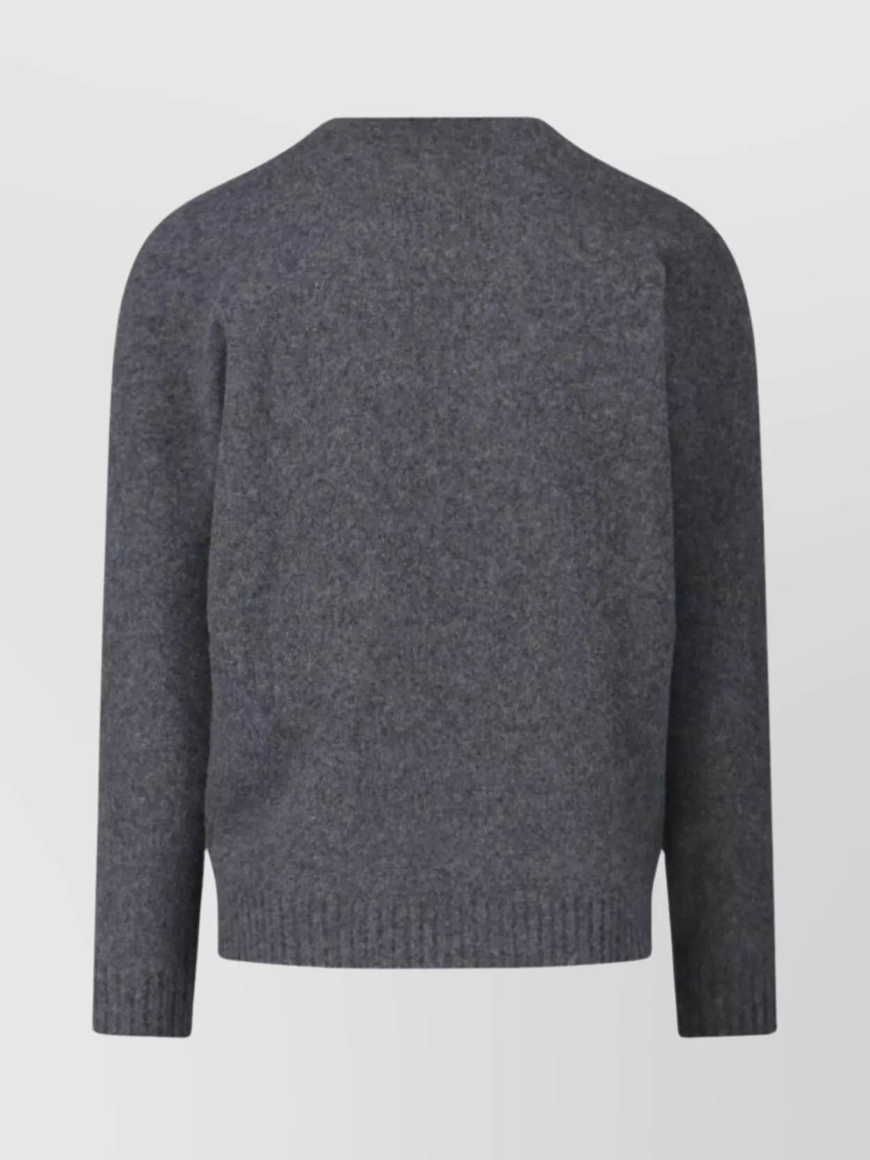 Drumohr Soft Textured Crewneck Sweater With Ribbed Cuffs In Blue