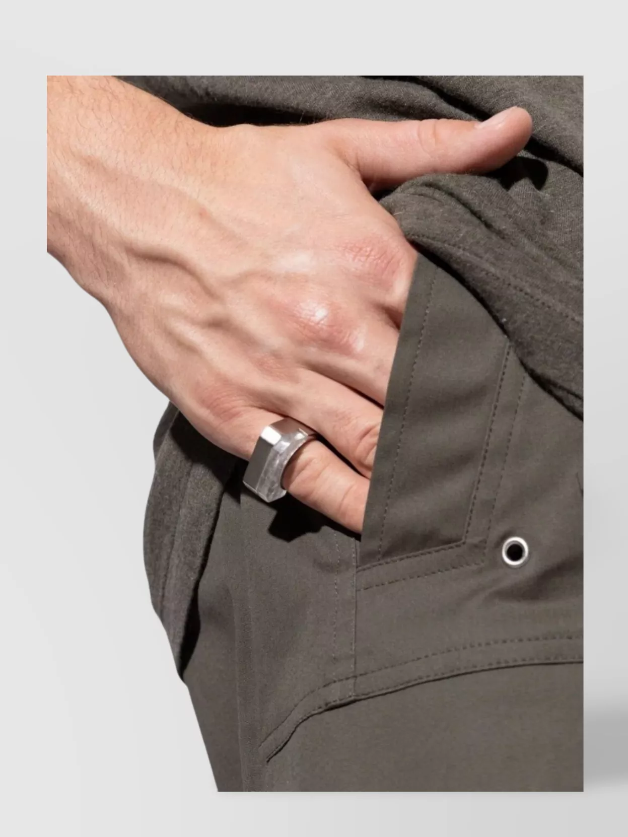 Rick Owens Double Crystal Square Ring