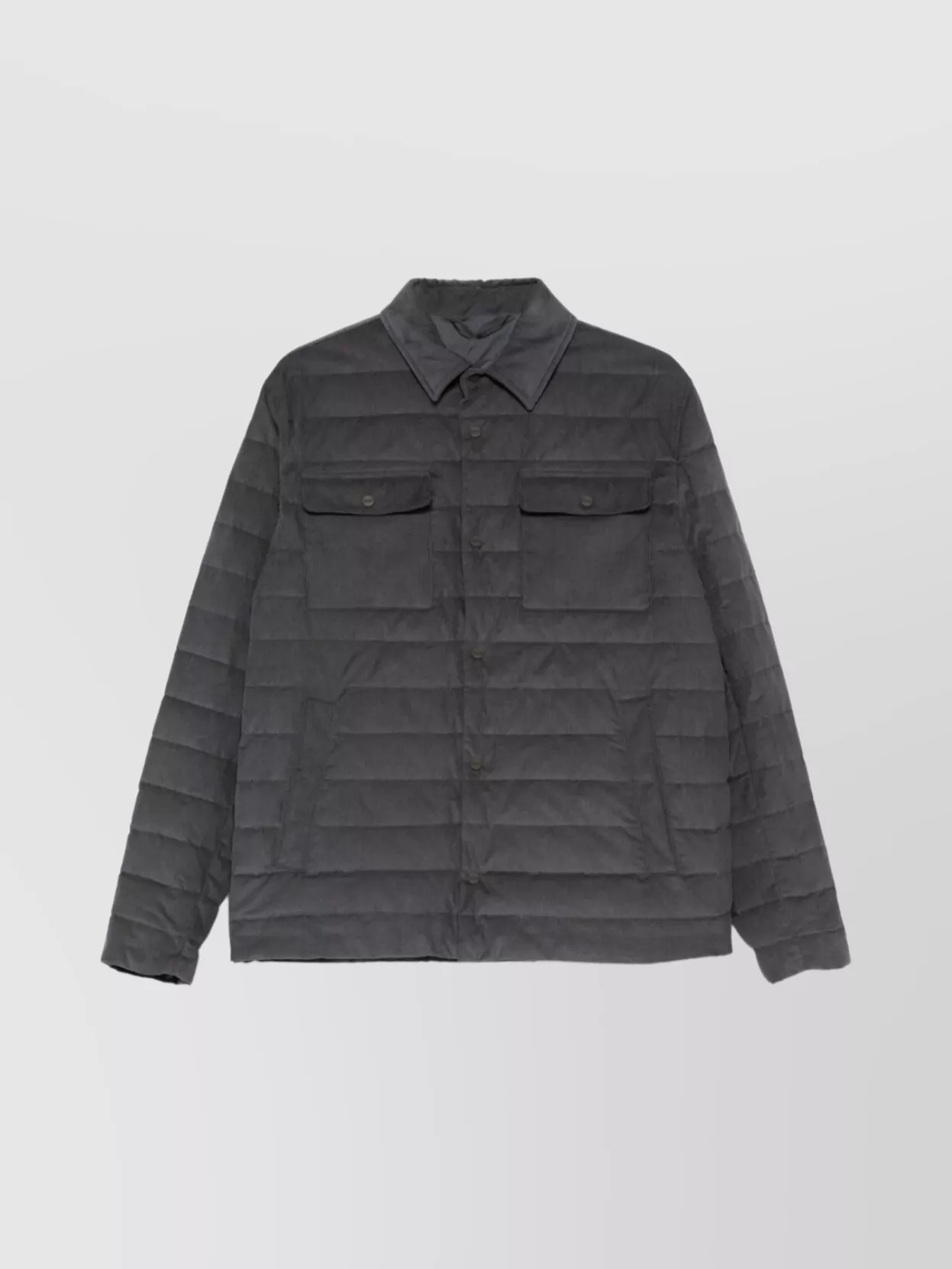 Herno Padded Jackets With Collar And Pockets In Gray