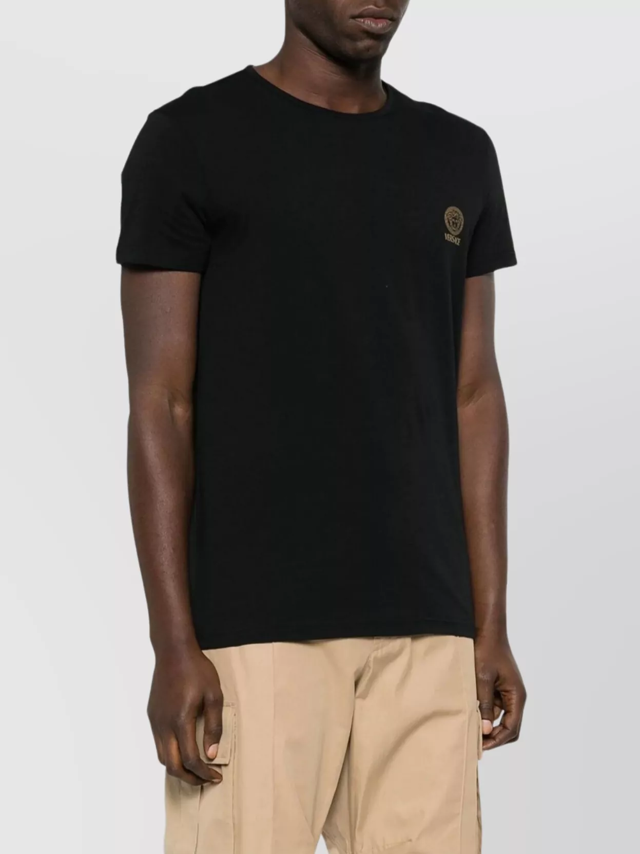 Versace T-Shirt Bi-Pack Jersey Topeka Bi-Stretch Cotton Organic New Logo