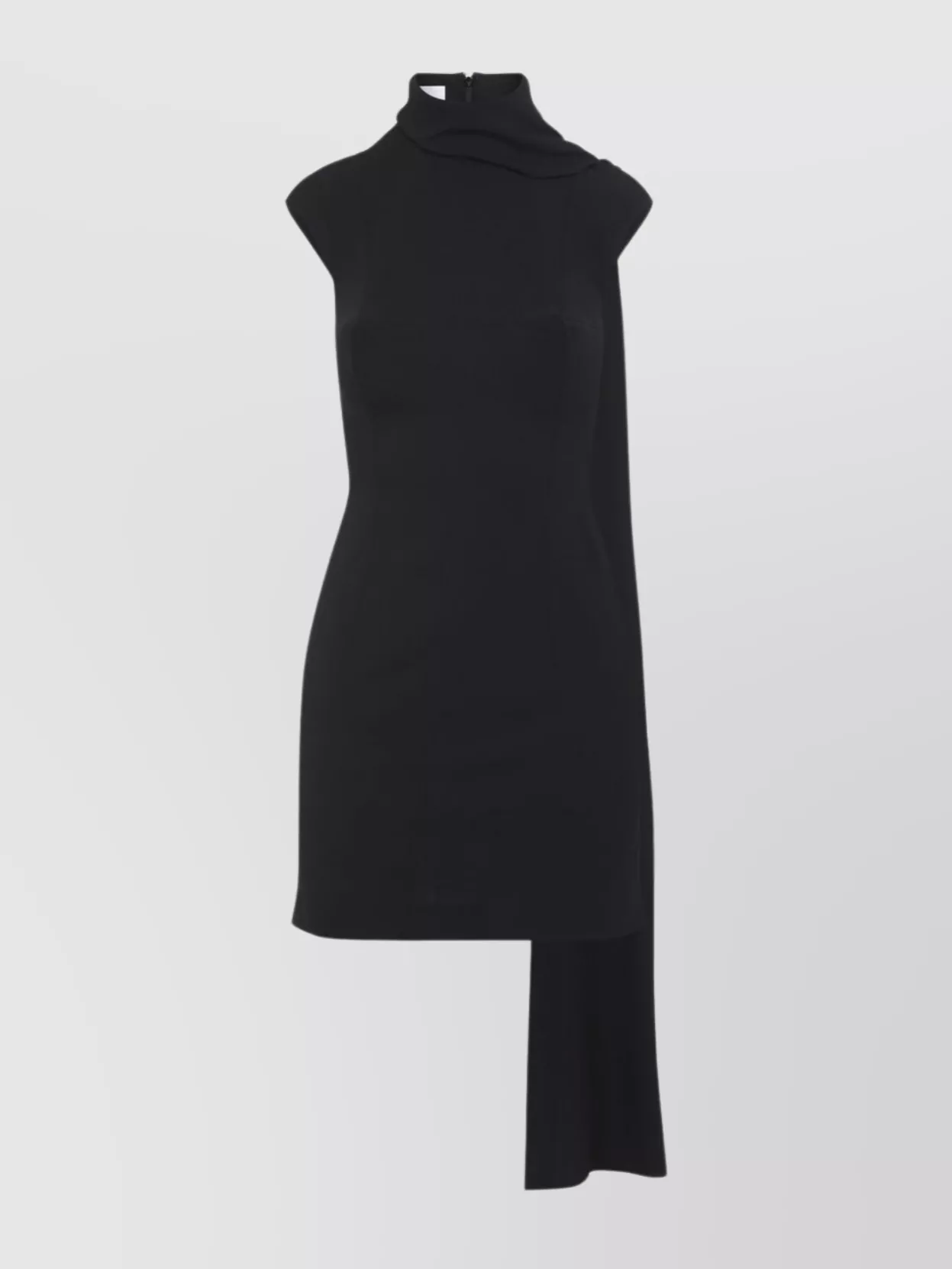 Jean Paul Gaultier Asymmetric Jersey Dress High Neckline Sleeveless