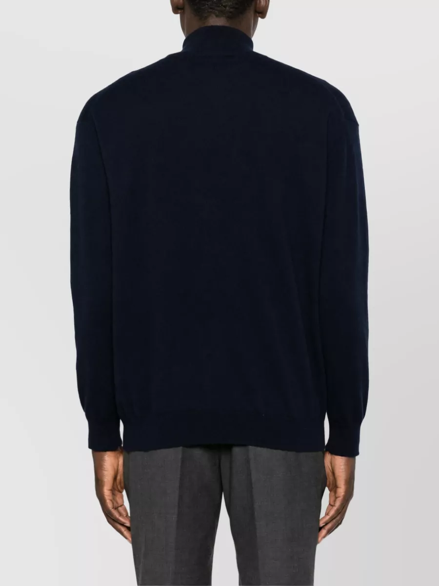 Lisa Yang Cashmere Half-Zip Ribbed-Trim Sweater