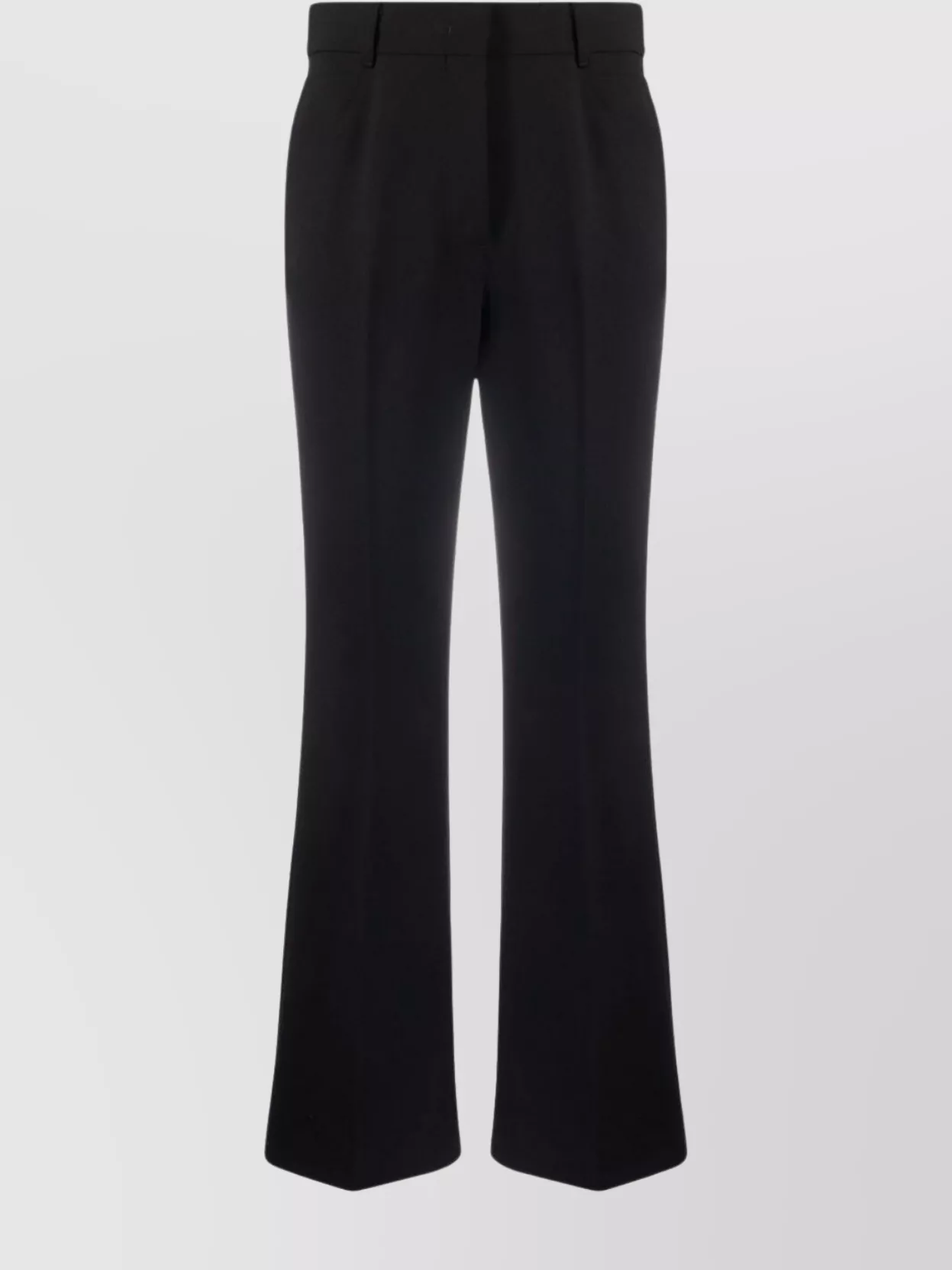 Stella Mccartney Flared Trousers With Front Pleats And Pockets In Black