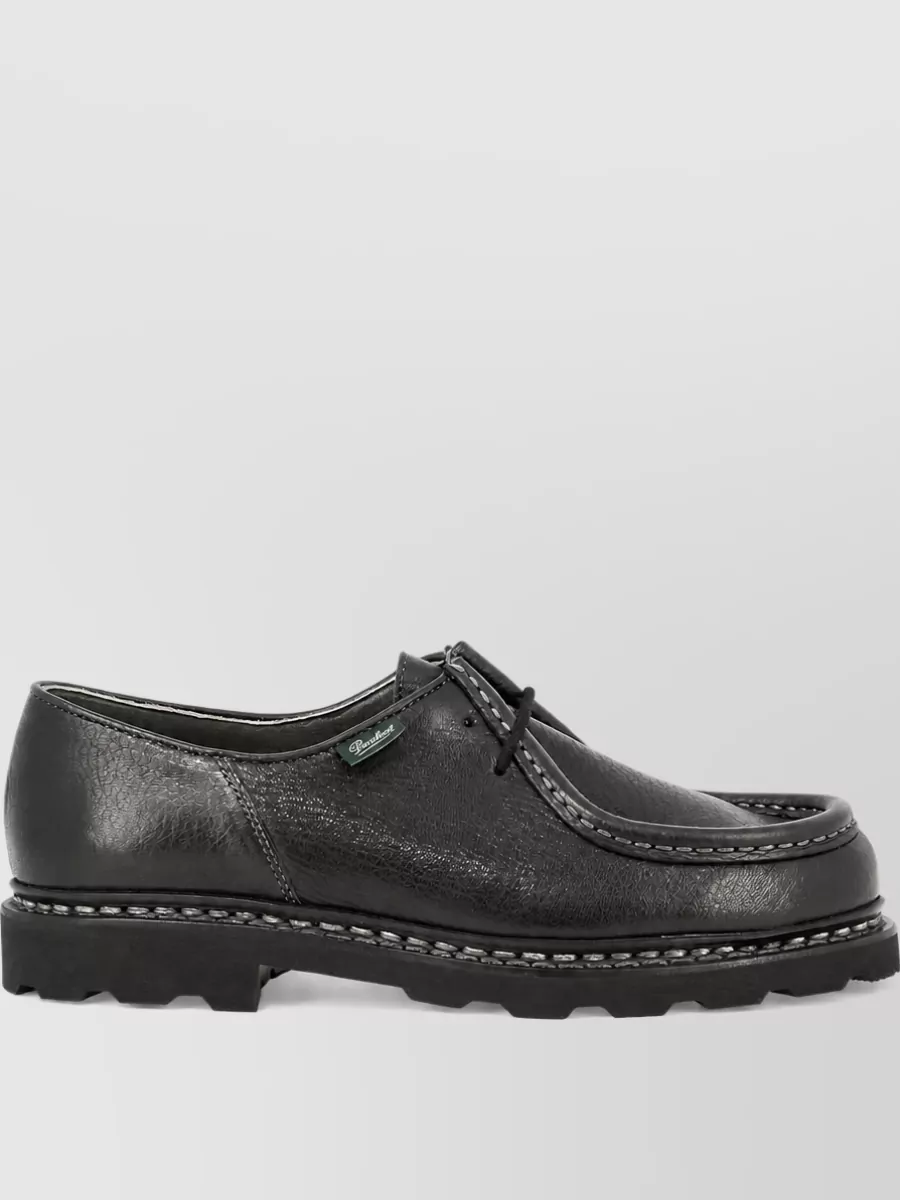 Paraboot Leather Moc Stitching Derby Shoes