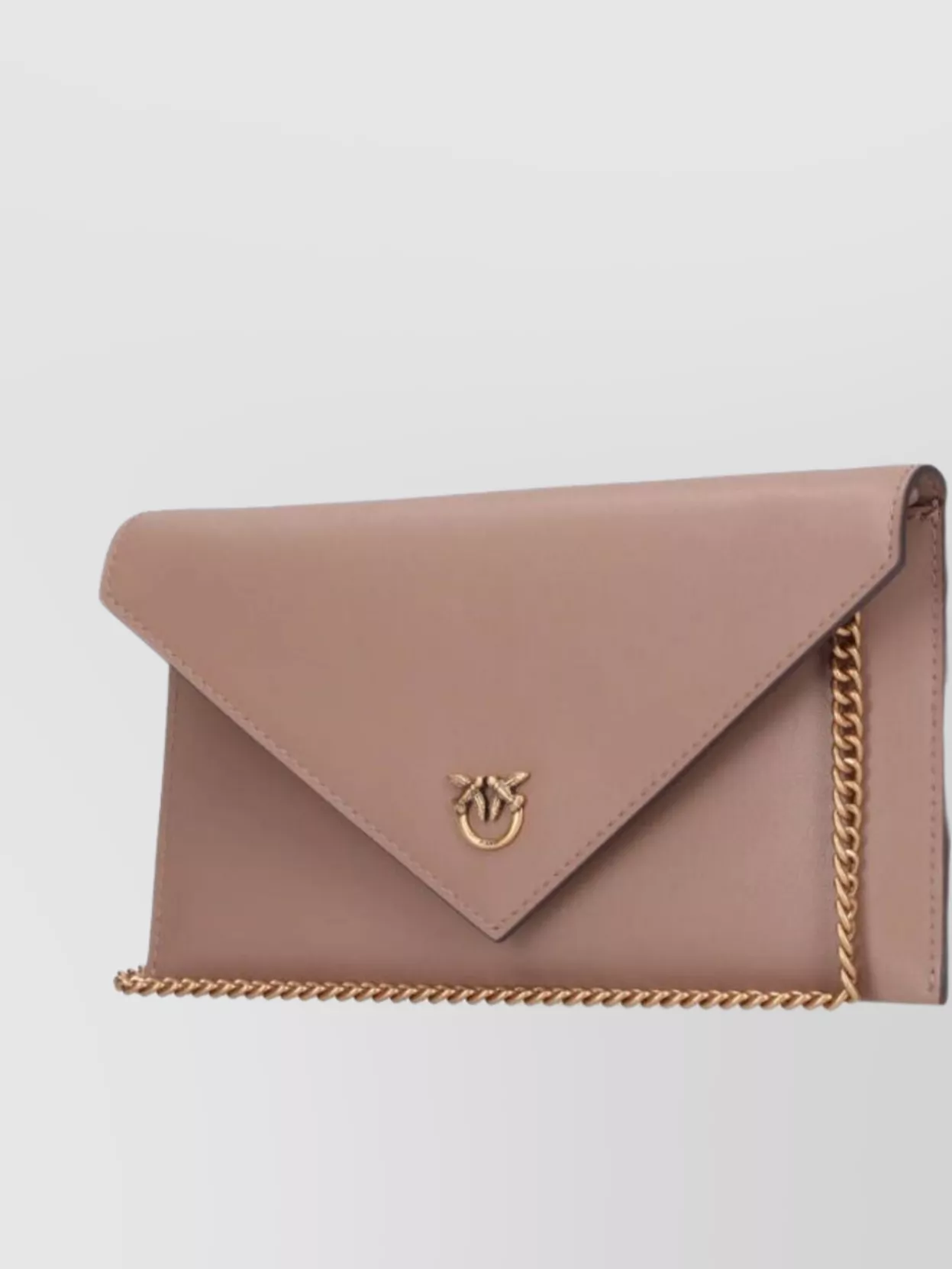 Pinko Chain Strap Envelope Shape Gold-tone Hardware Clutch In Pink