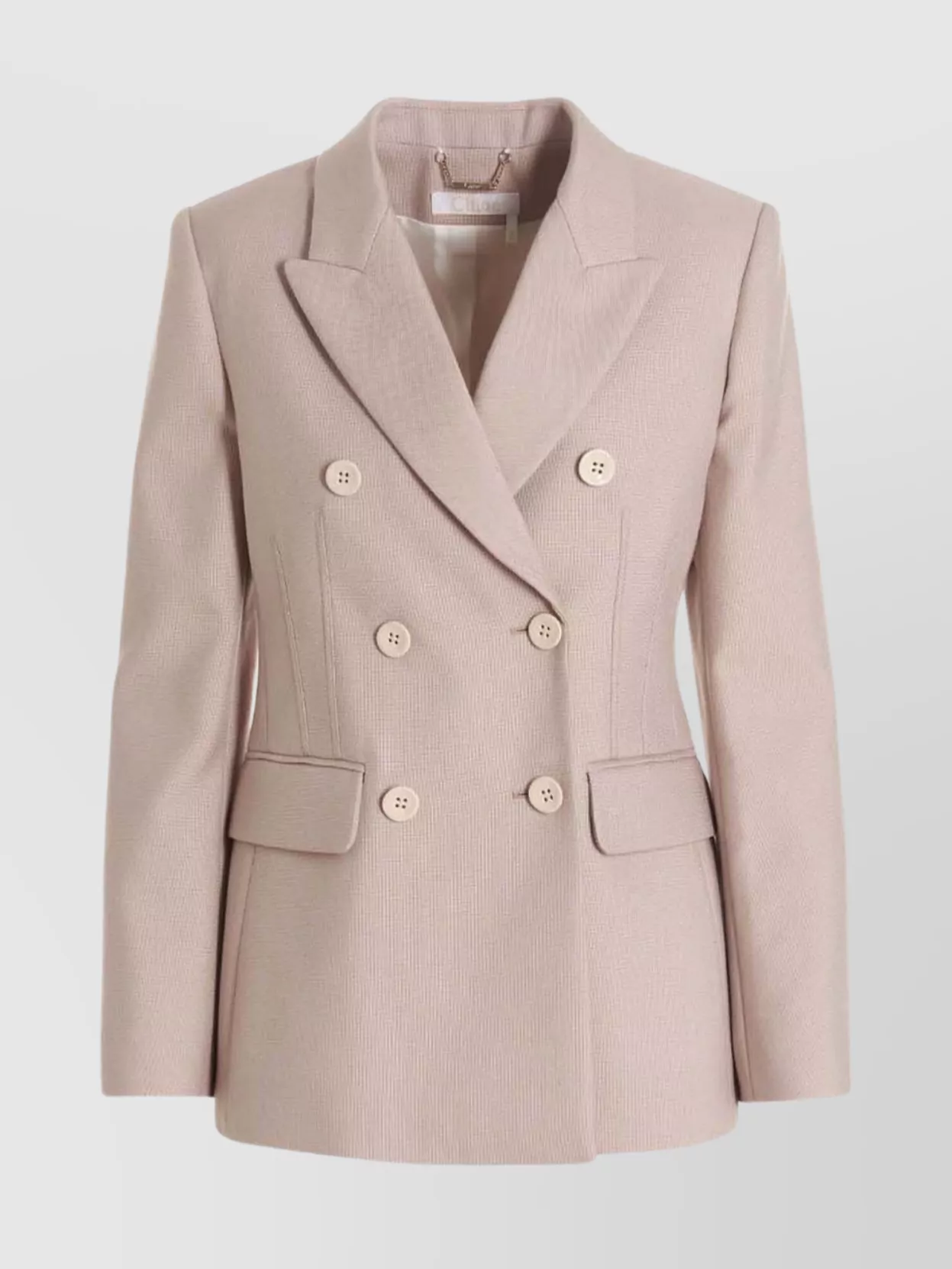 Chloé Blazer Double-breasted Structured Shoulders In Pink