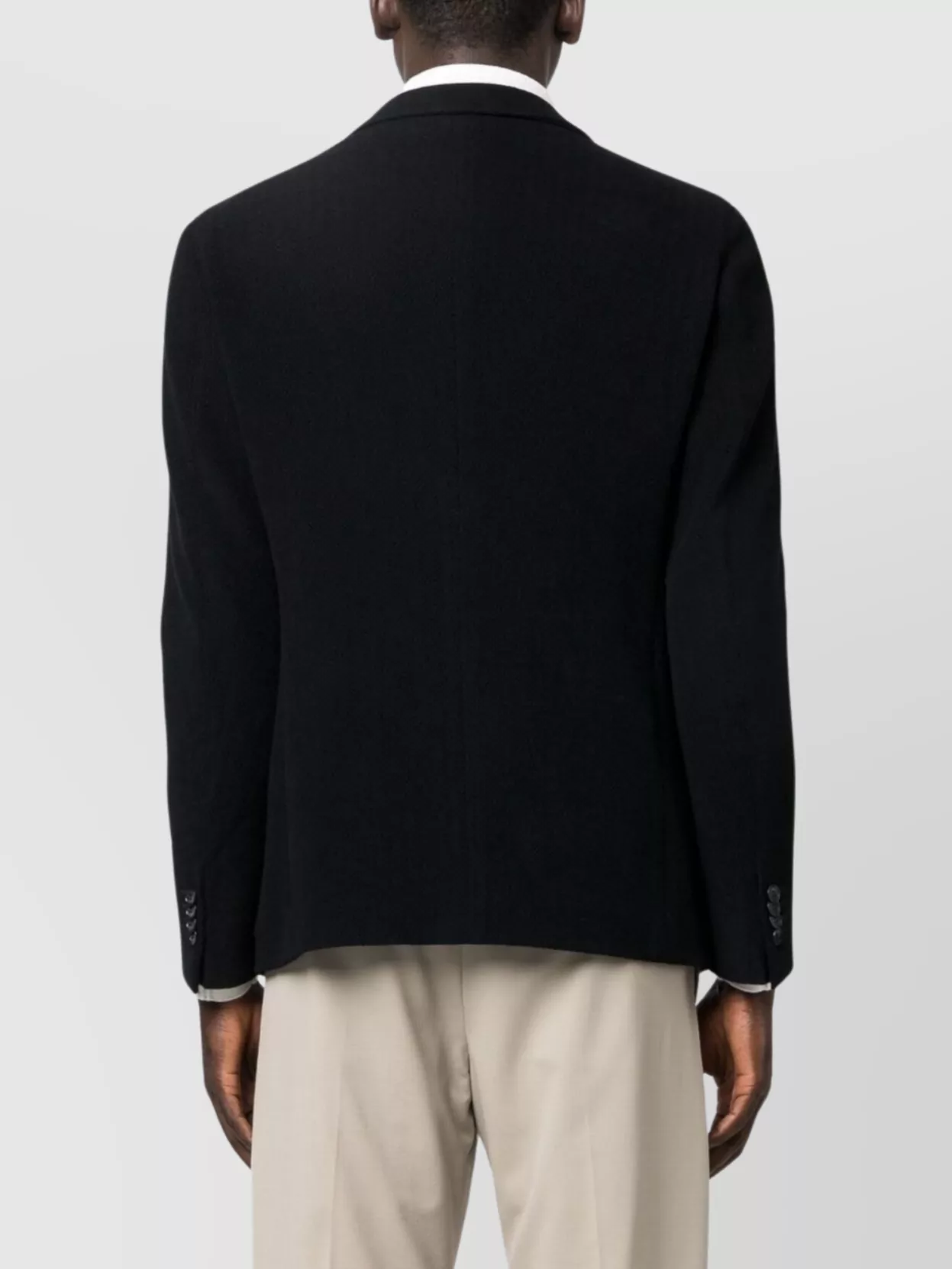 Giorgio Armani Tailored Single-breasted Jacket Buttoned Cuffs In Black