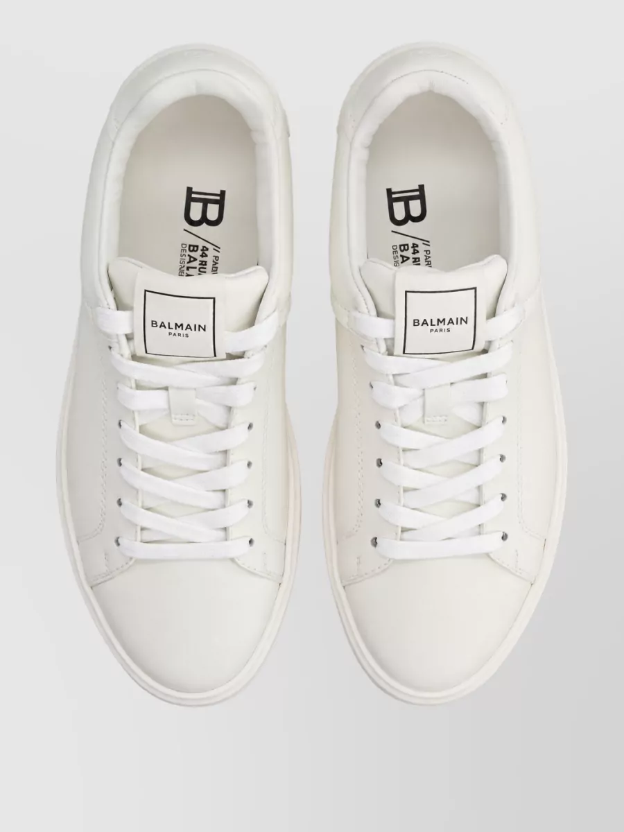 Balmain Leather Lace-Up Sneakers