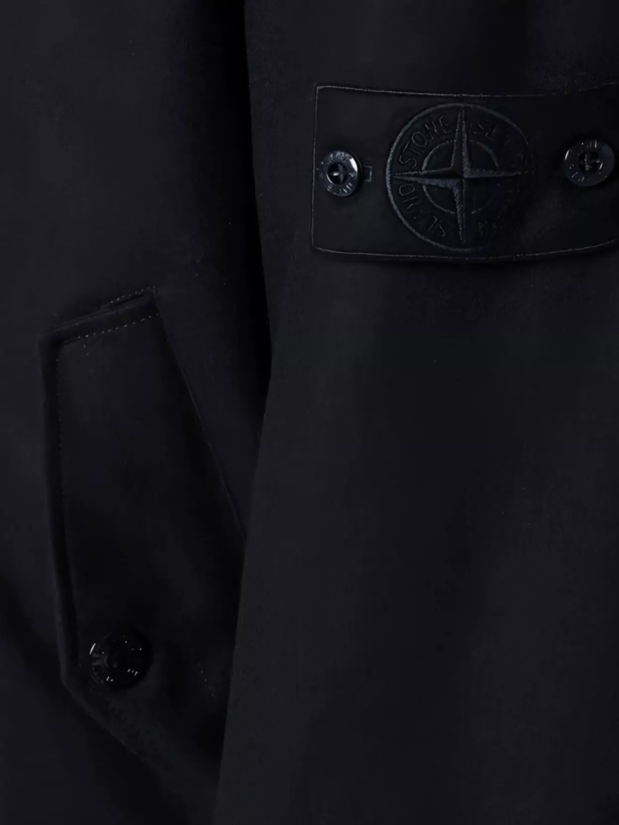 Stone Island High Collar Long Sleeve Coat With Pockets