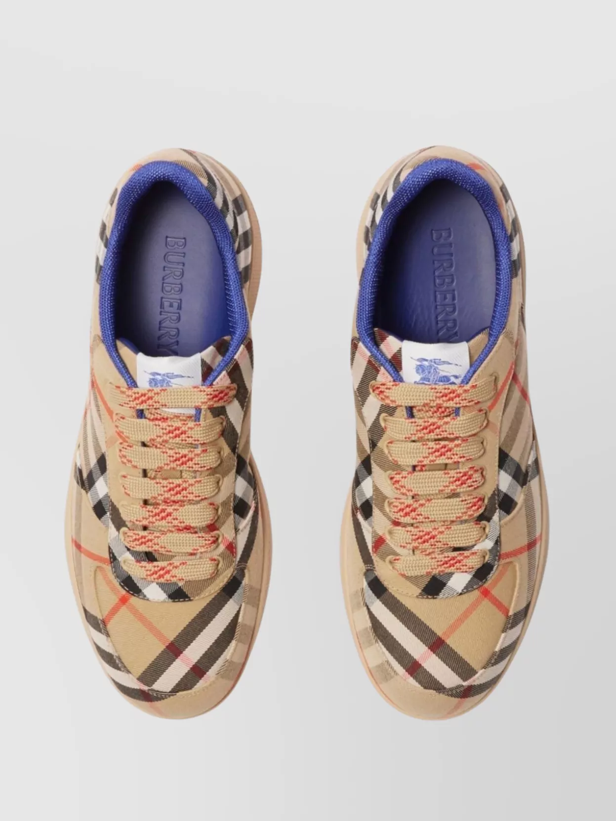 Burberry Checkered Low-top Padded Collar Sneakers