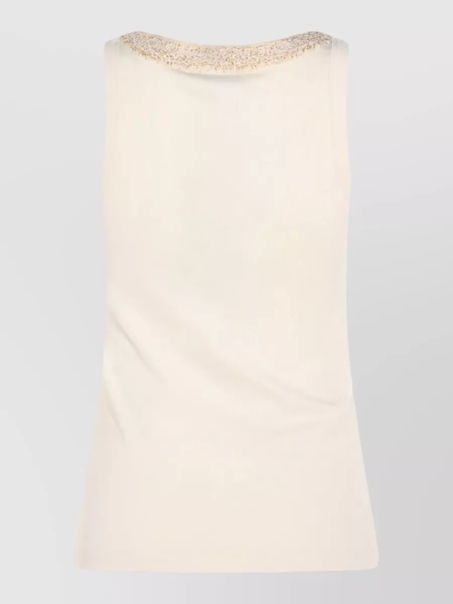 Fabiana Filippi Sleeveless Top Embellished Neckline Detail