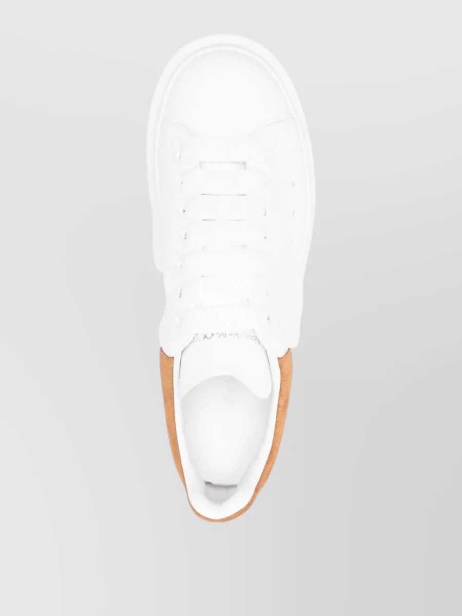 Alexander Mcqueen Silk Sneakers Round Toe Contrast Heel