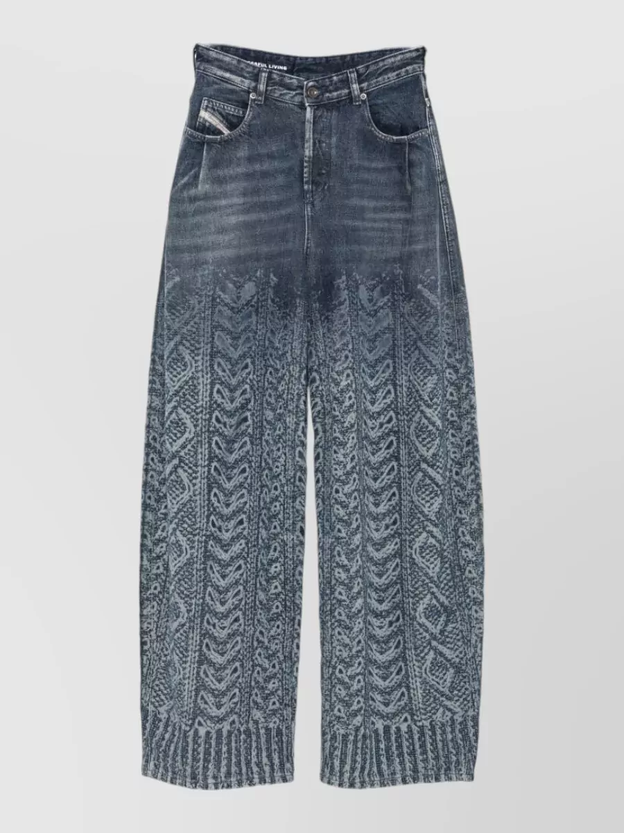 Diesel Denim high-rise wide-leg jeans