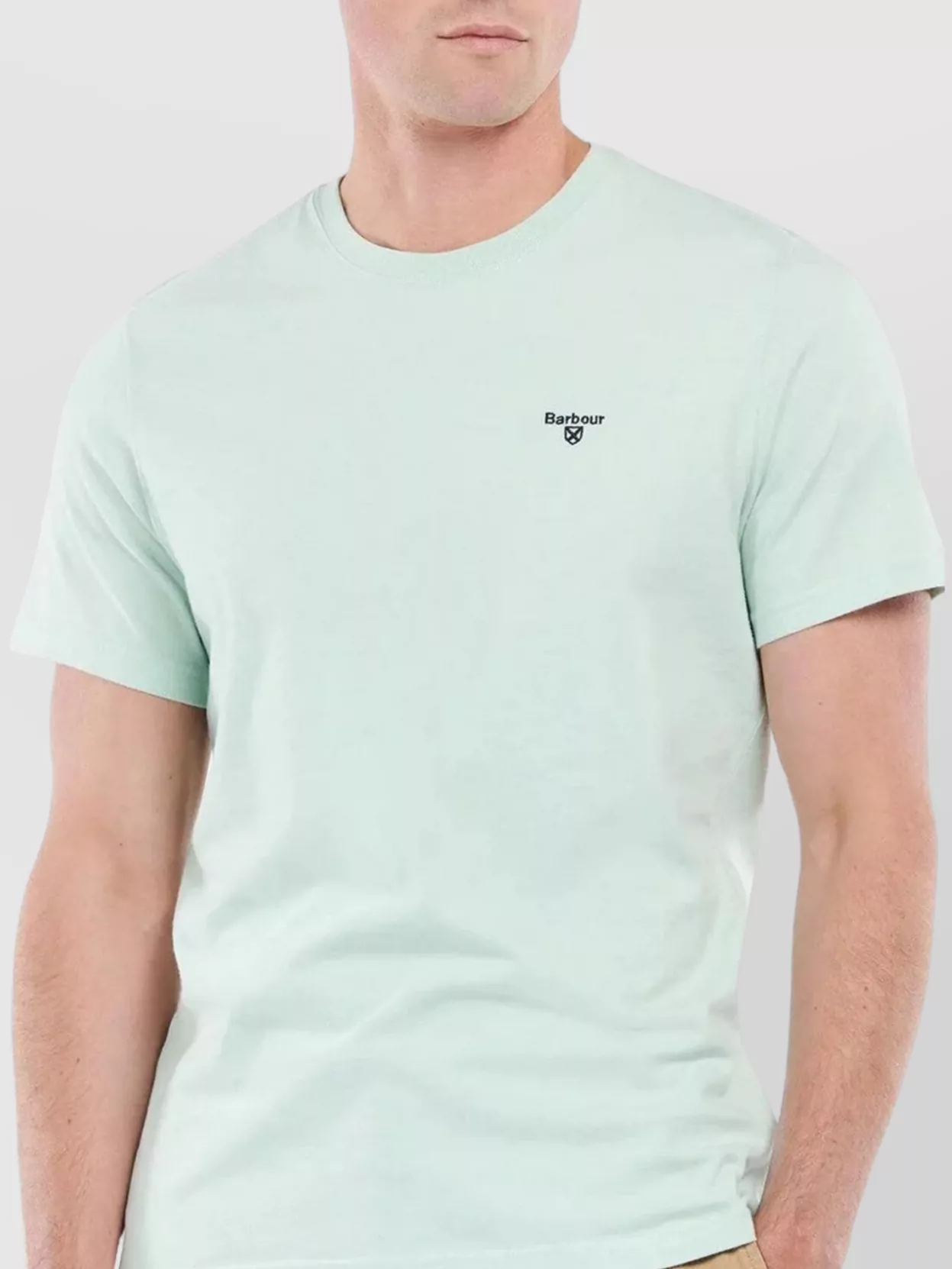 Barbour Crew Neck T-shirt With Short Sleeves For Sports In Green