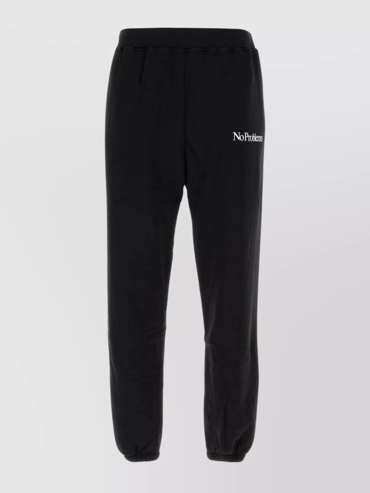 Shop Aries Cotton Joggers With Elastic Cuffs And Printed Text In Black